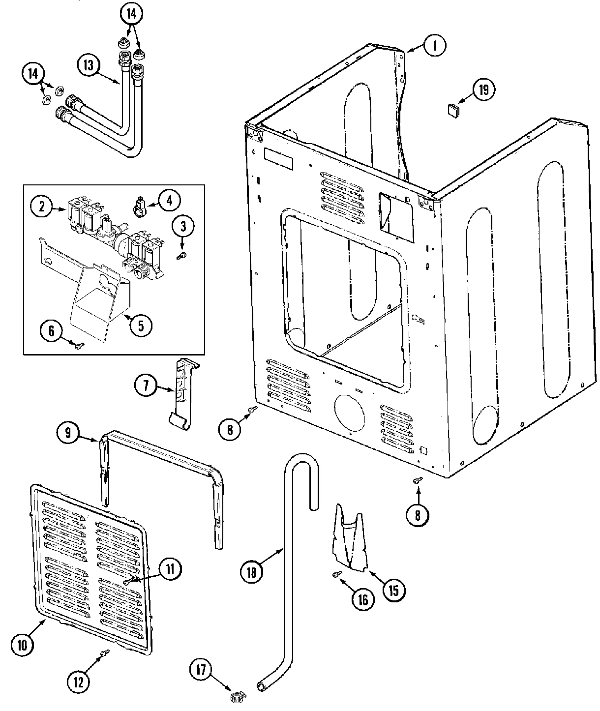 13 - CABINET-REAR (WASHER)