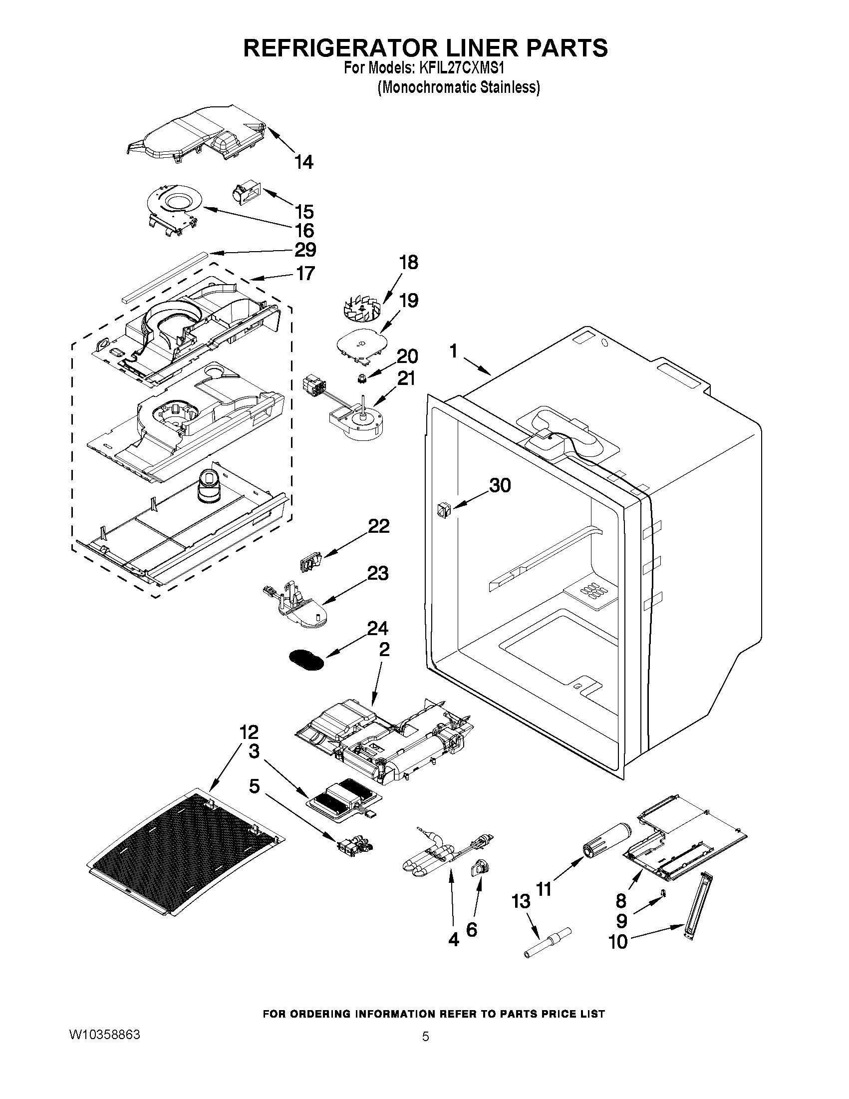03 - REFRIGERATOR LINER PARTS