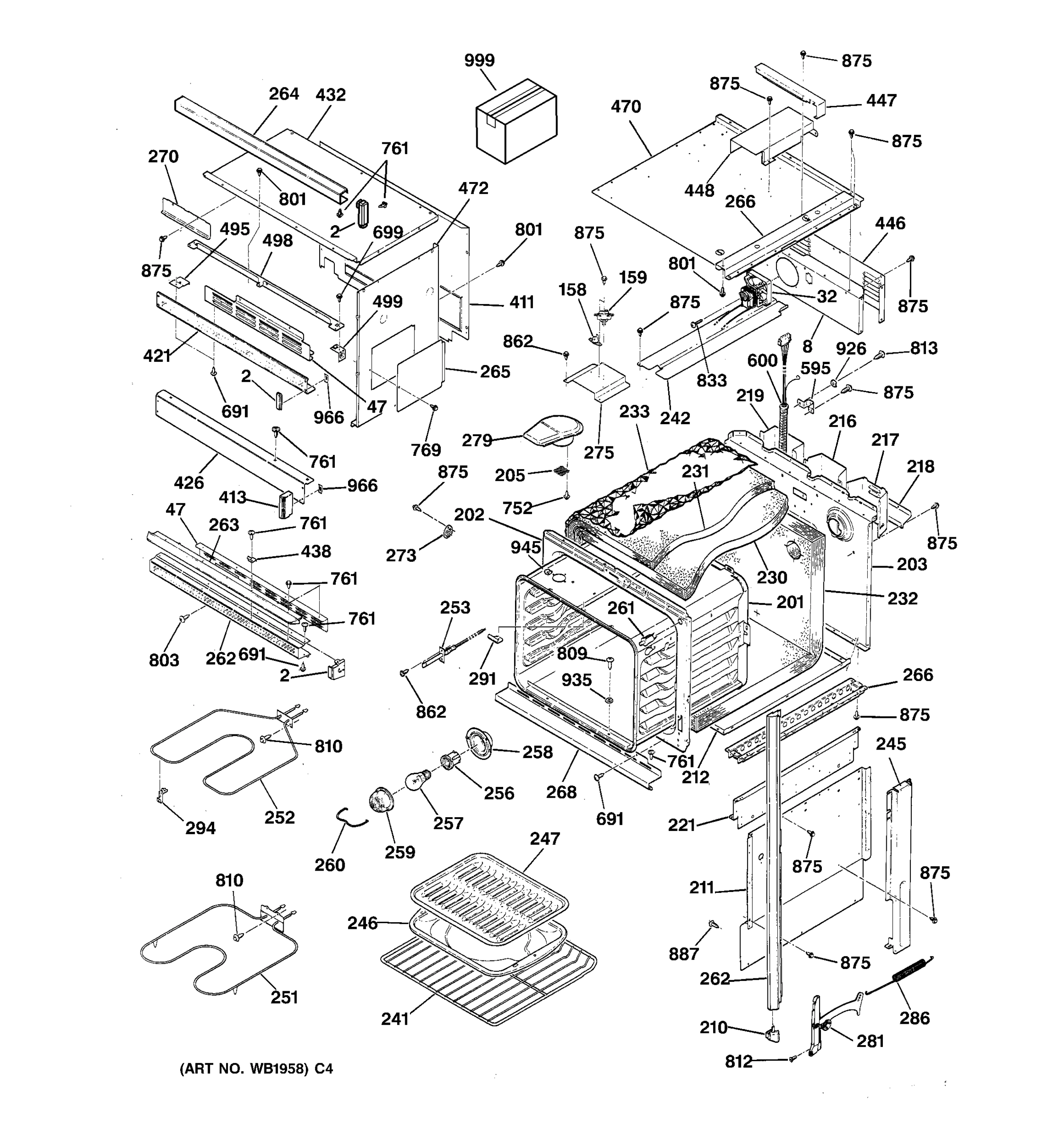 BODY SECTION WITH MICROWAVE ENCLOSURE