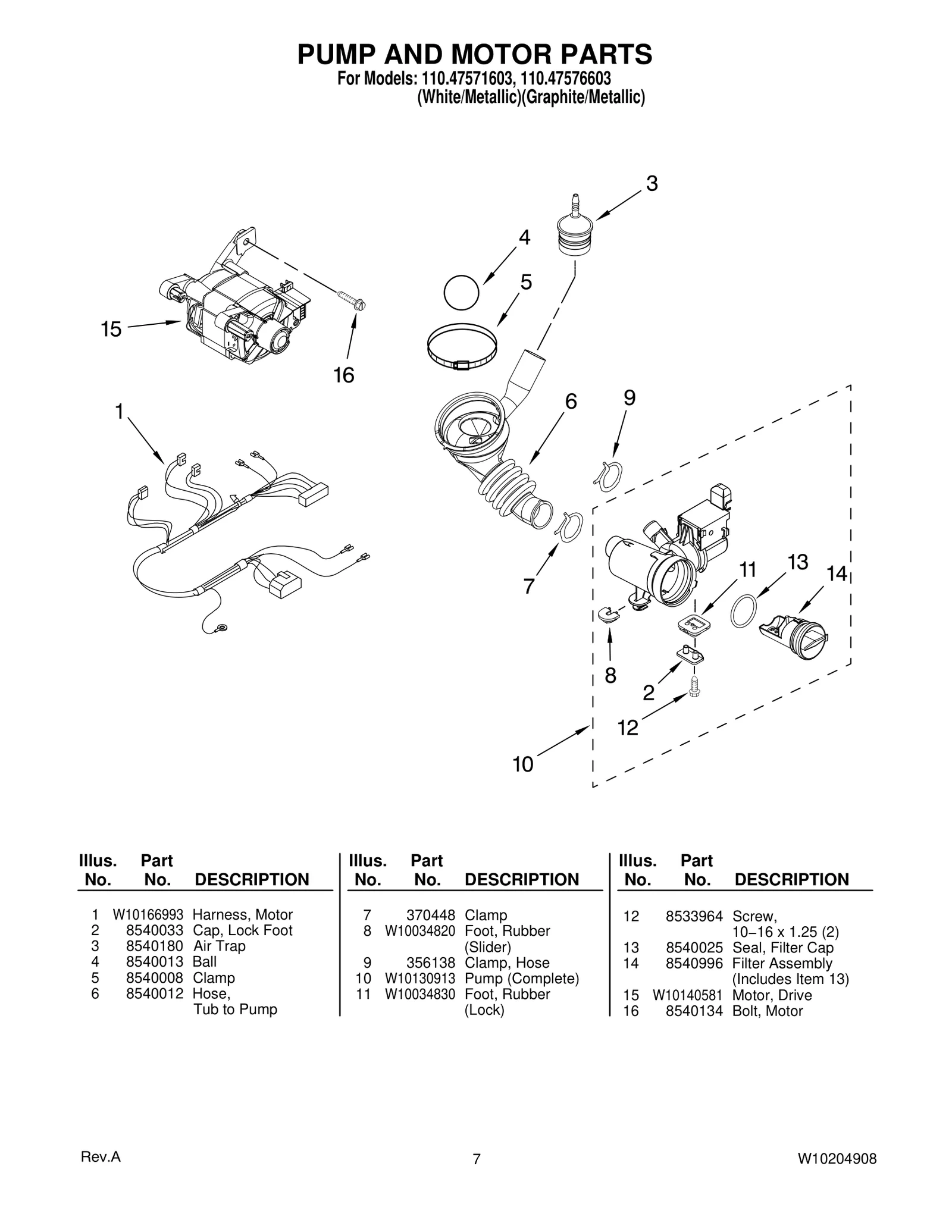 PUMP AND MOTOR PARTS