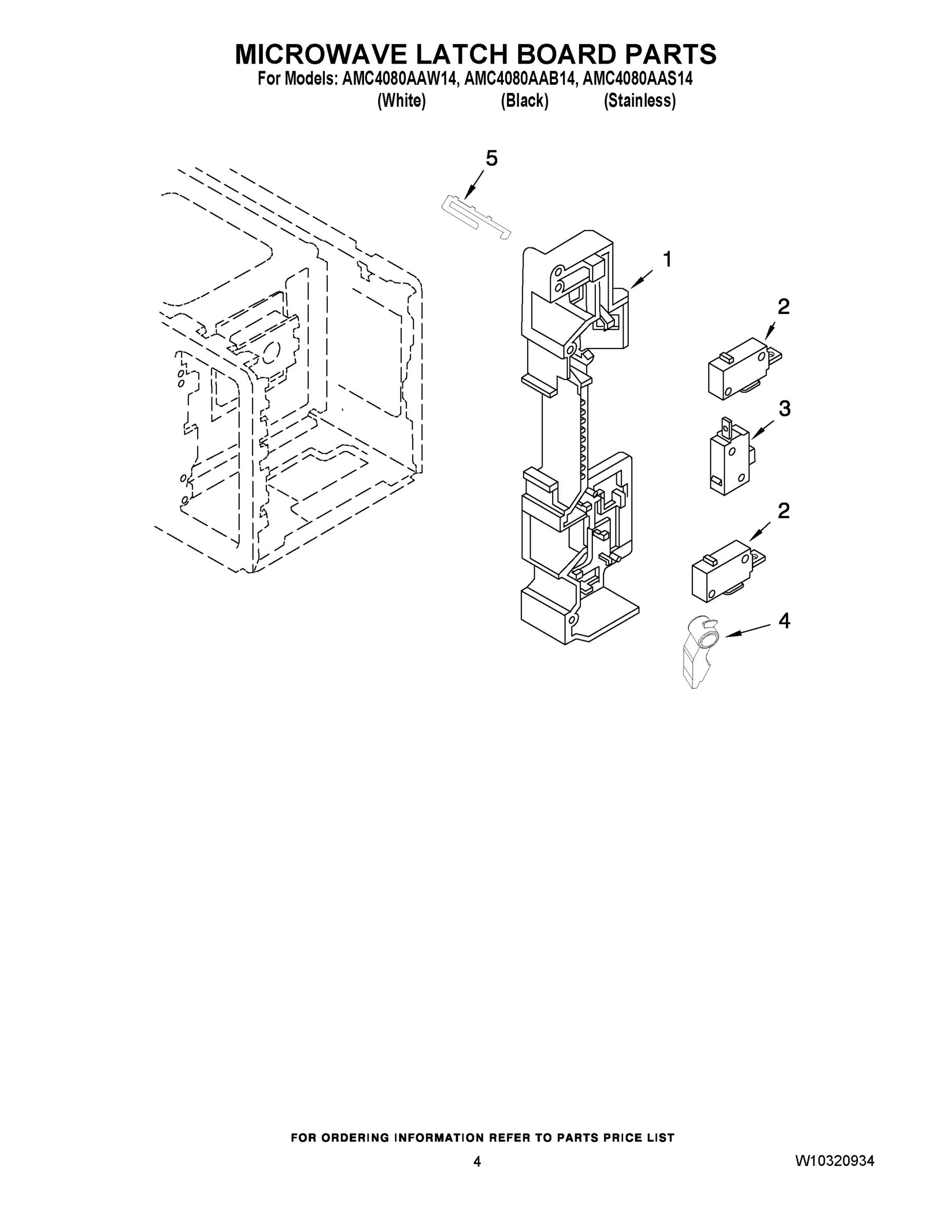04 - MICROWAVE LATCH BOARD PARTS