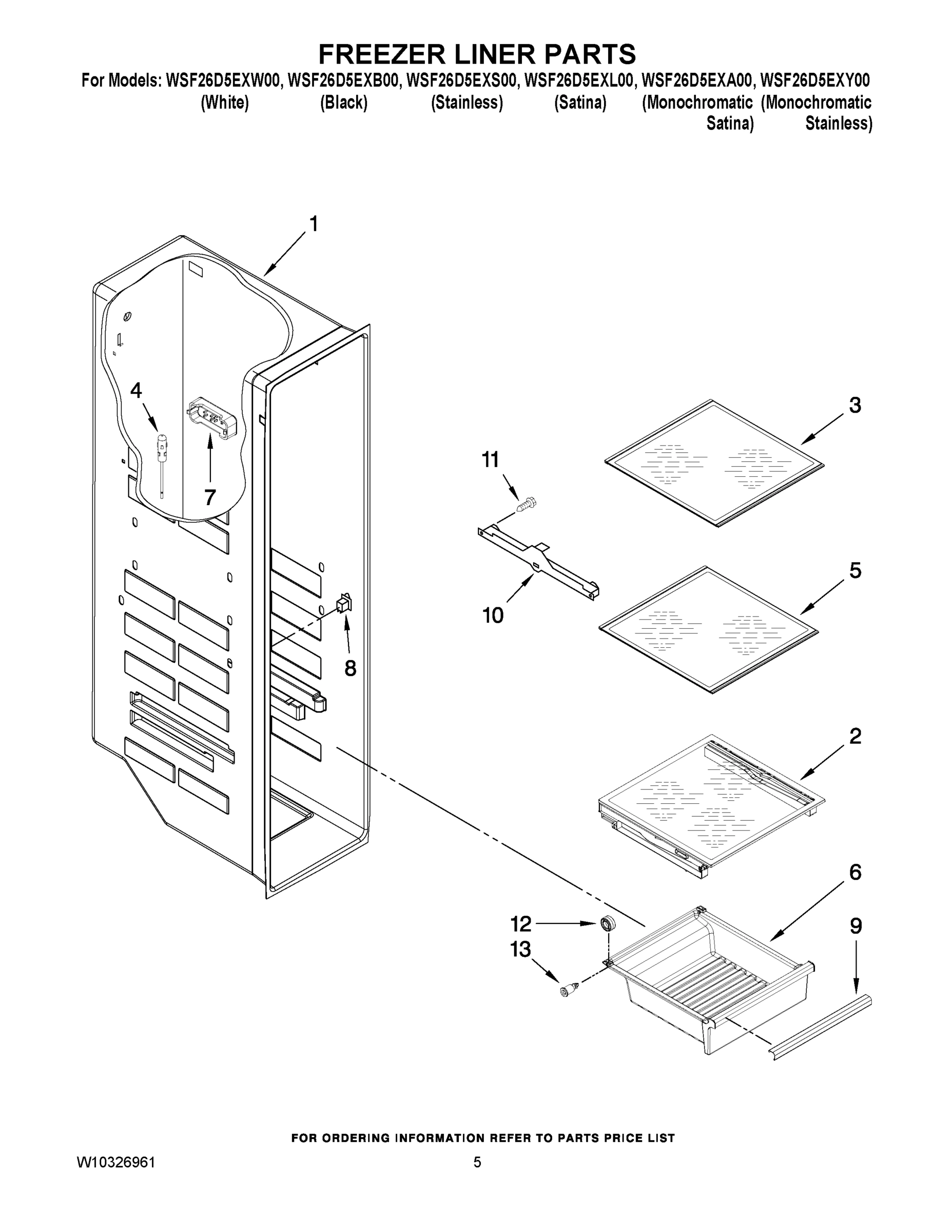 04 - FREEZER LINER PARTS