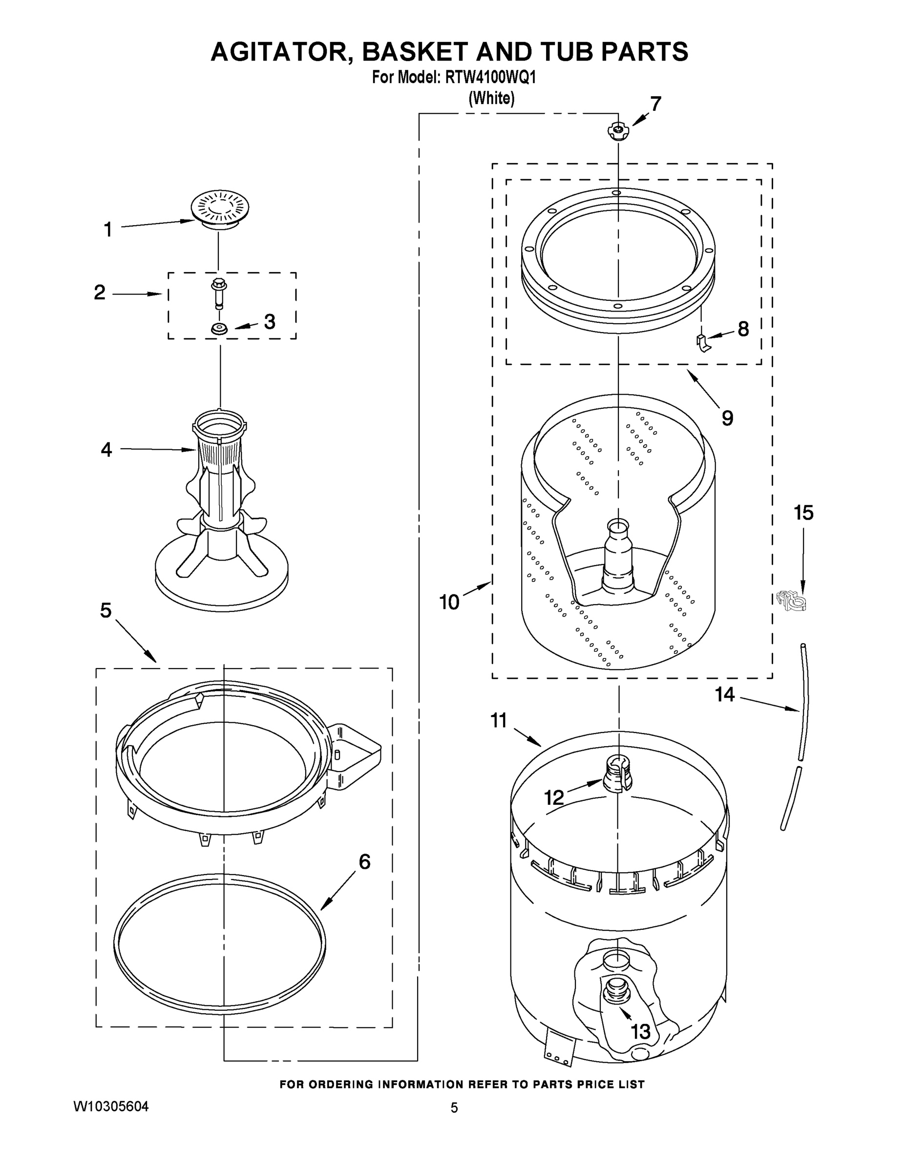 03 - AGITATOR, BASKET AND TUB PARTS