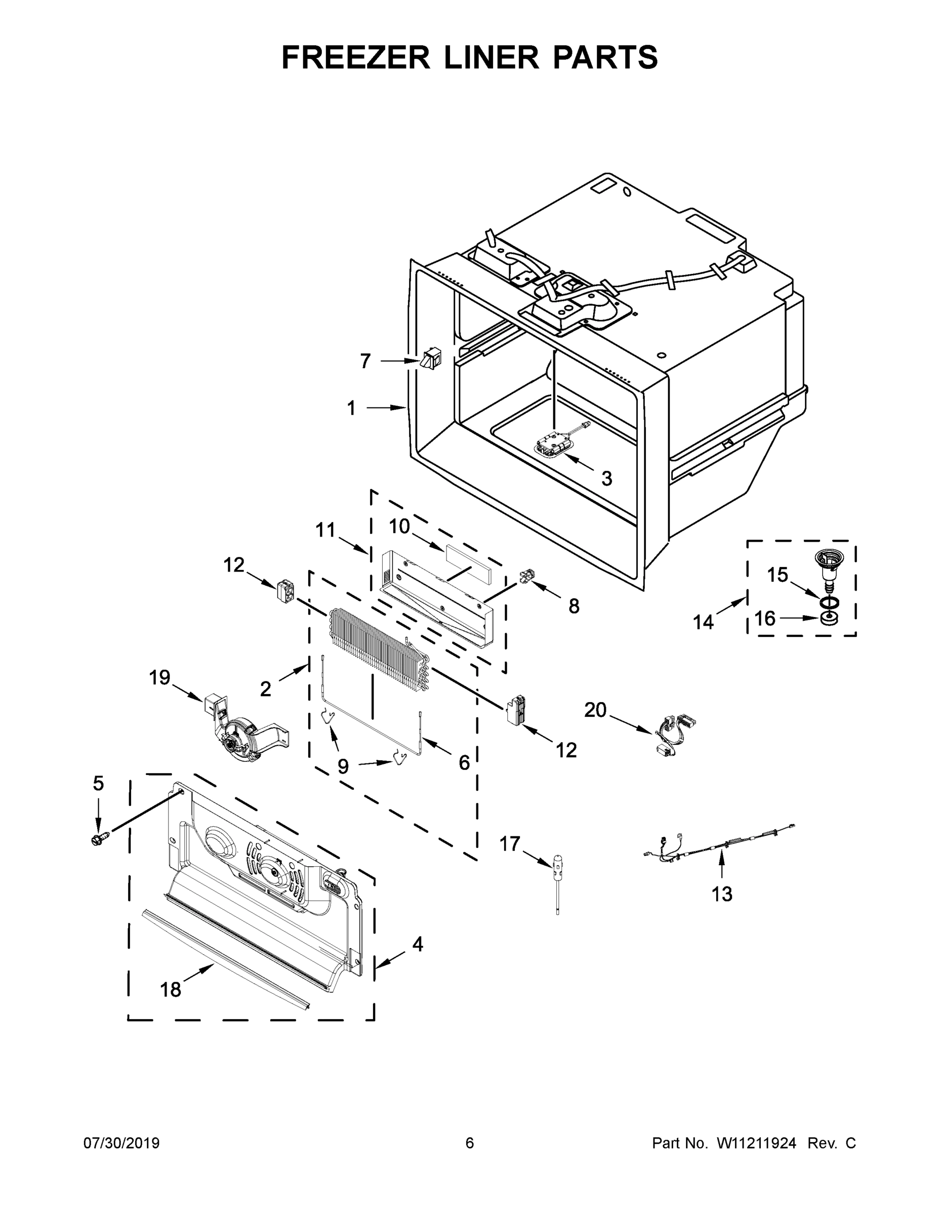 04 - FREEZER LINER PARTS