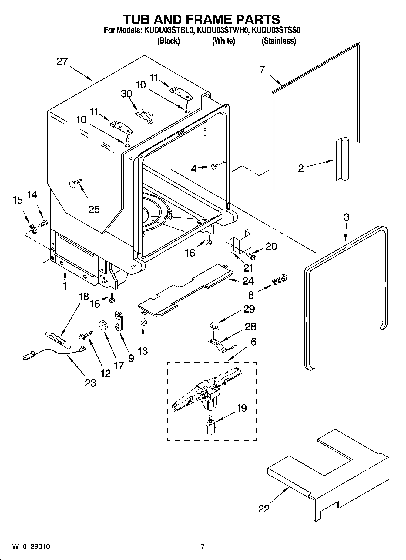 07 - TUB AND FRAME PARTS