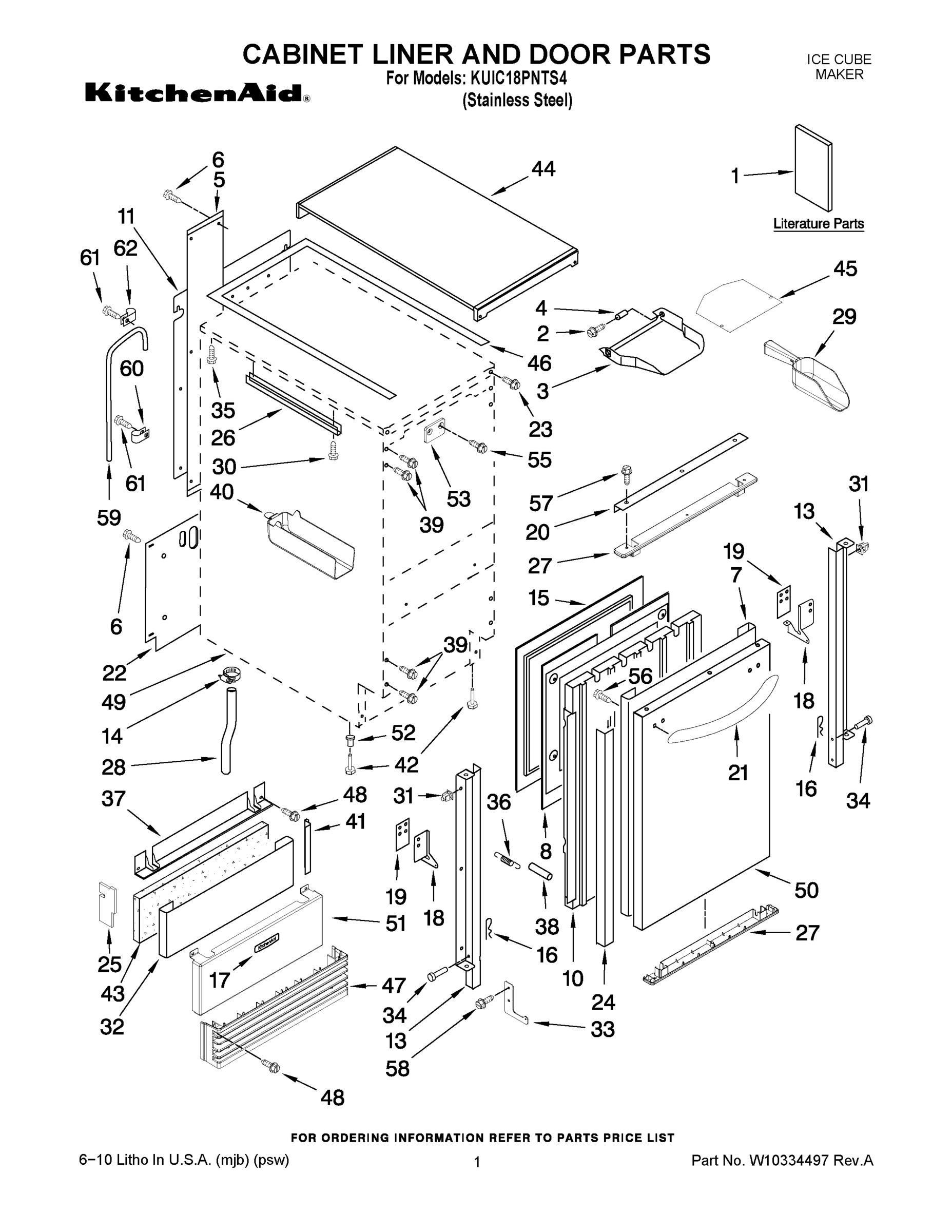 01 - CABINET LINER AND DOOR PARTS