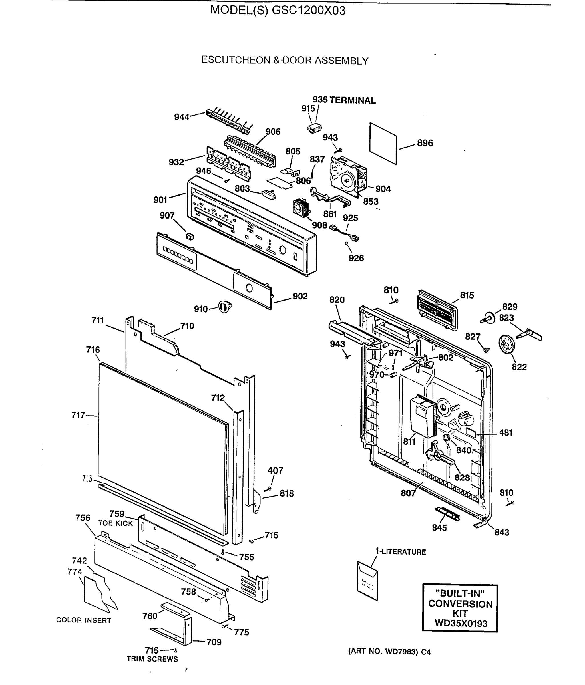 ESCUTCHEON & DOOR ASSEMBLY