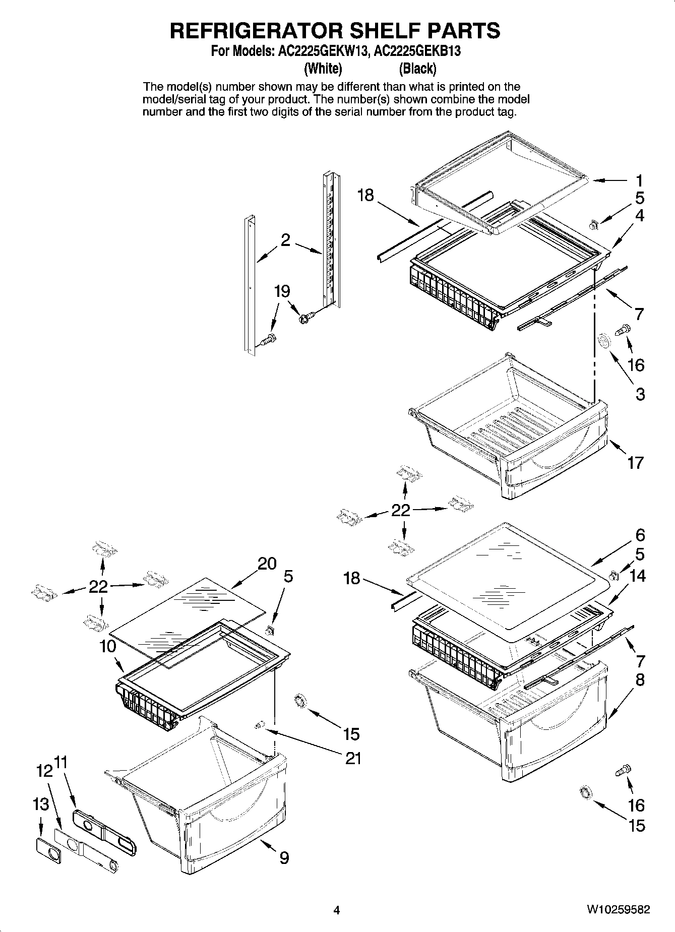 03 - REFRIGERATOR SHELF PARTS