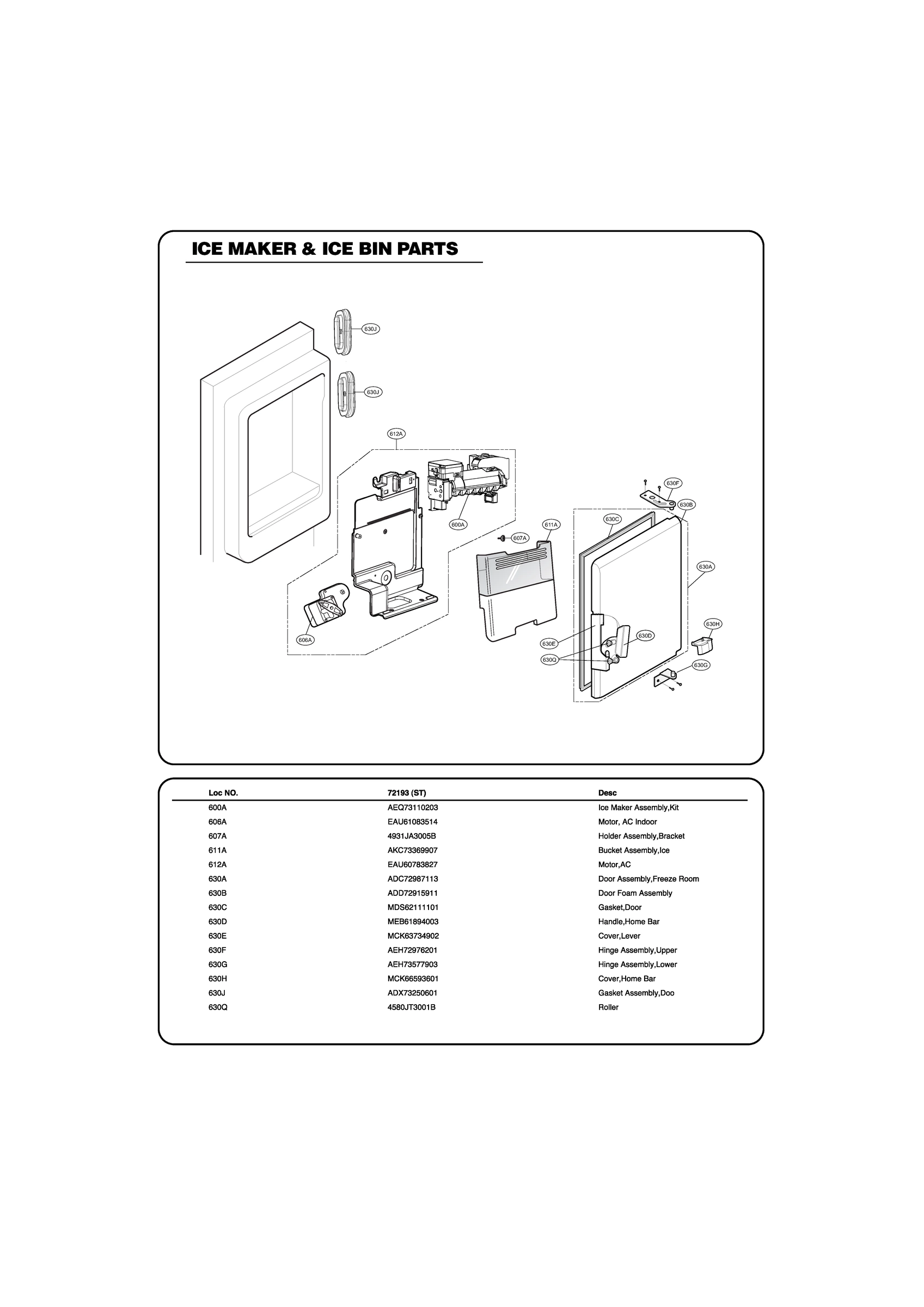 ICEMAKER & ICE BIN PARTS