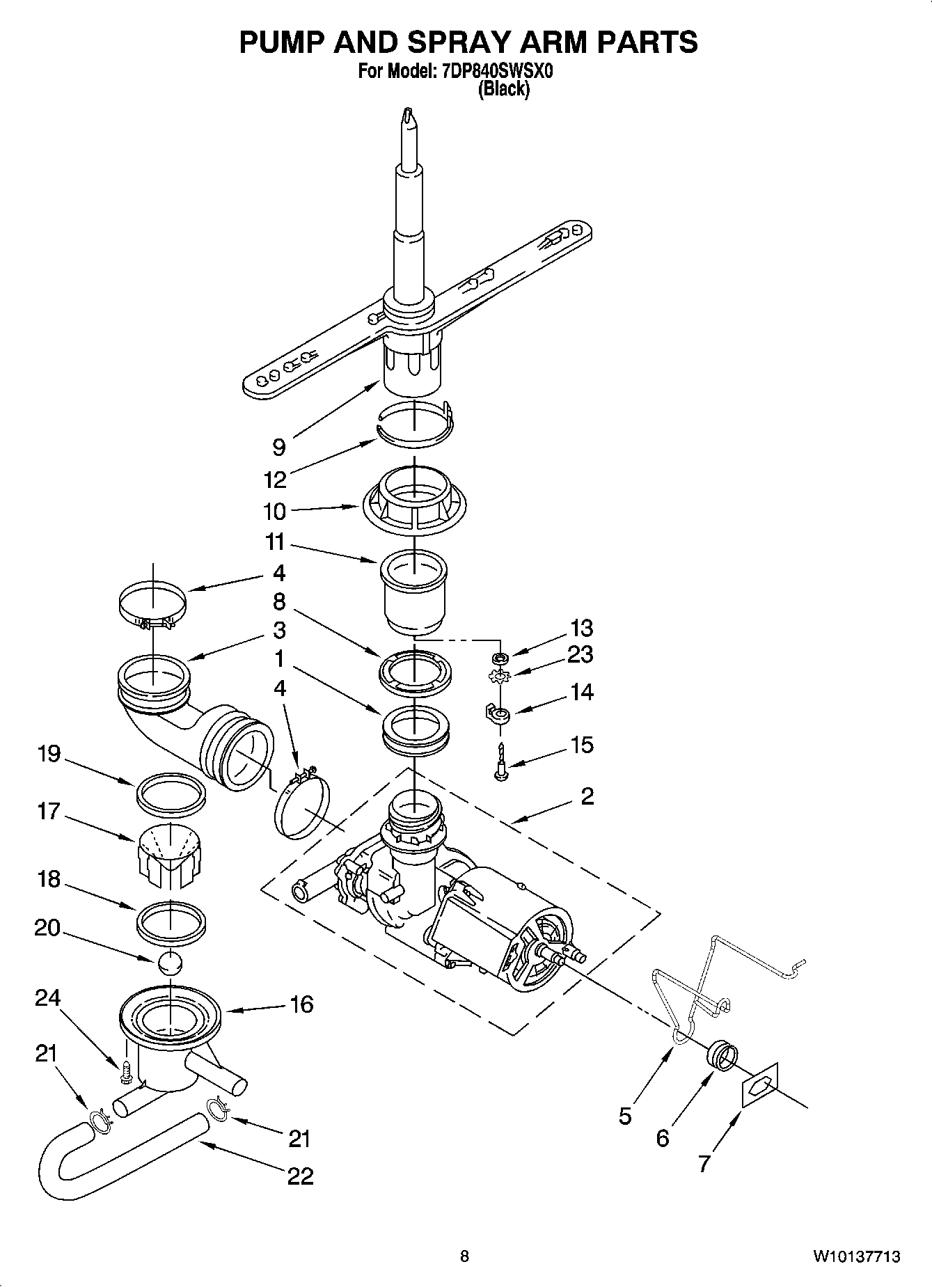06 - PUMP AND SPRAY ARM PARTS