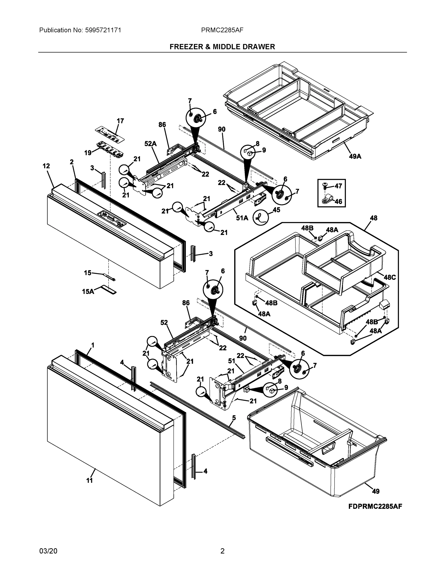 02 - FREEZER & MIDDLE DRAWER