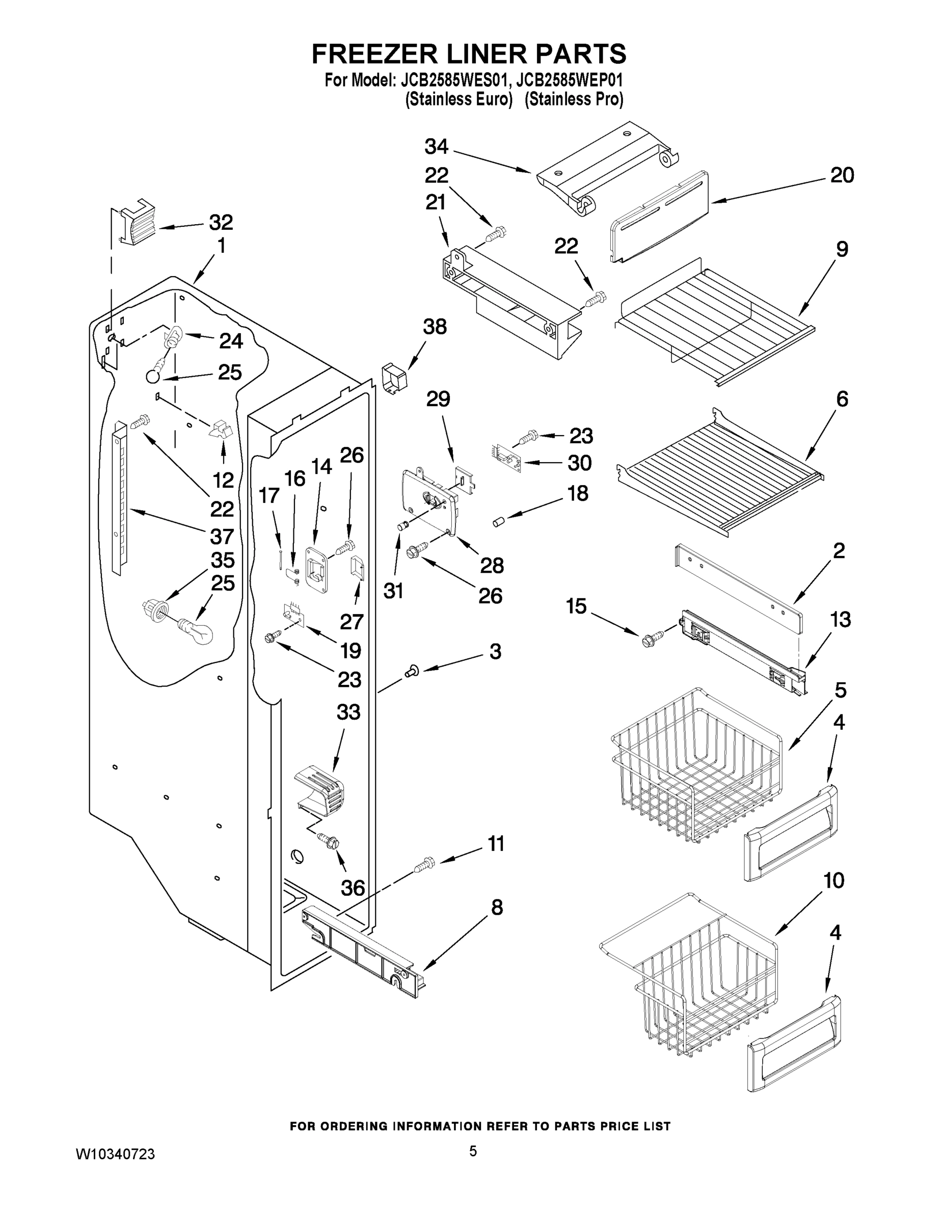 04 - FREEZER LINER PARTS