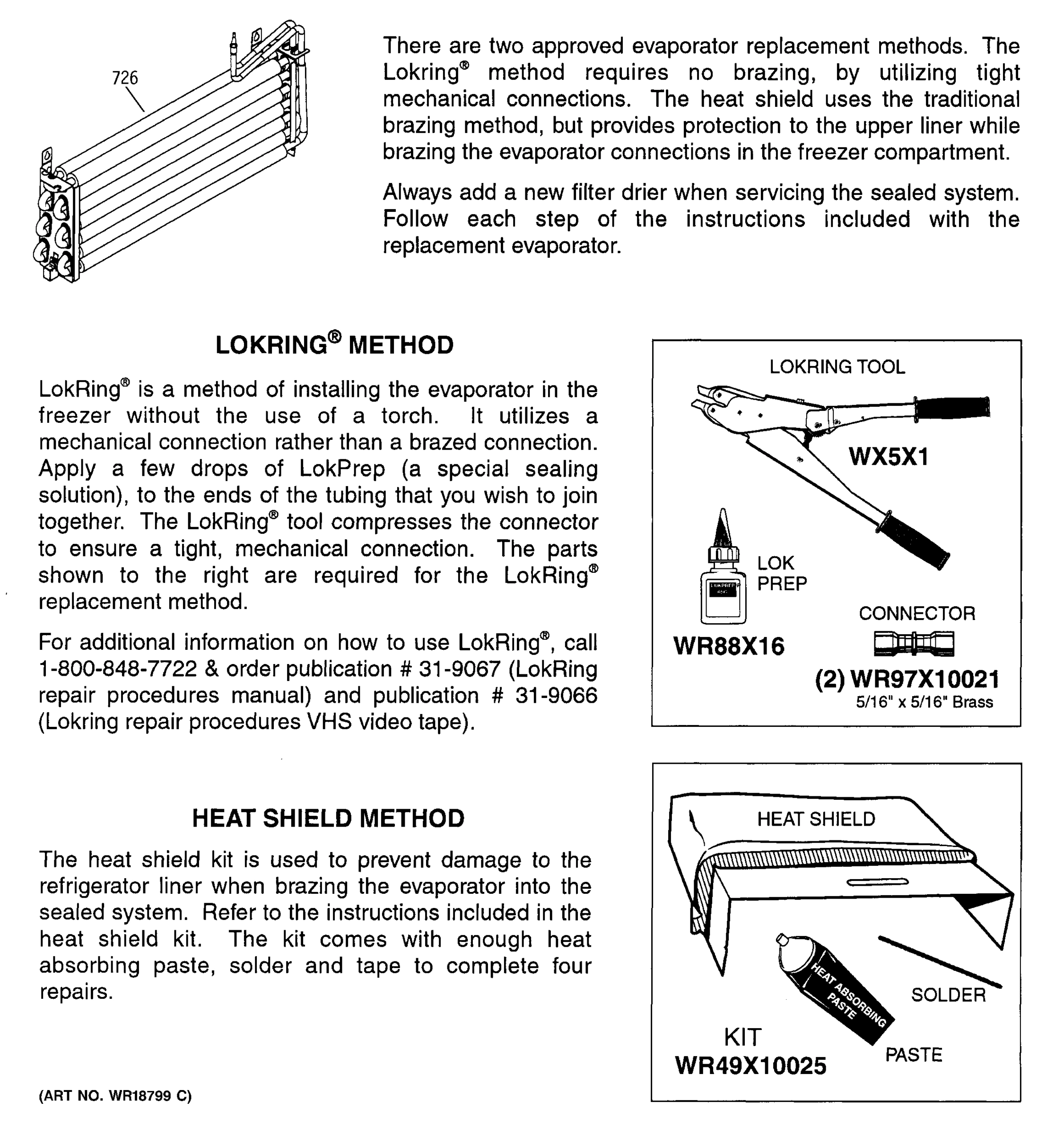 EVAPORATOR INSTRUCTIONS