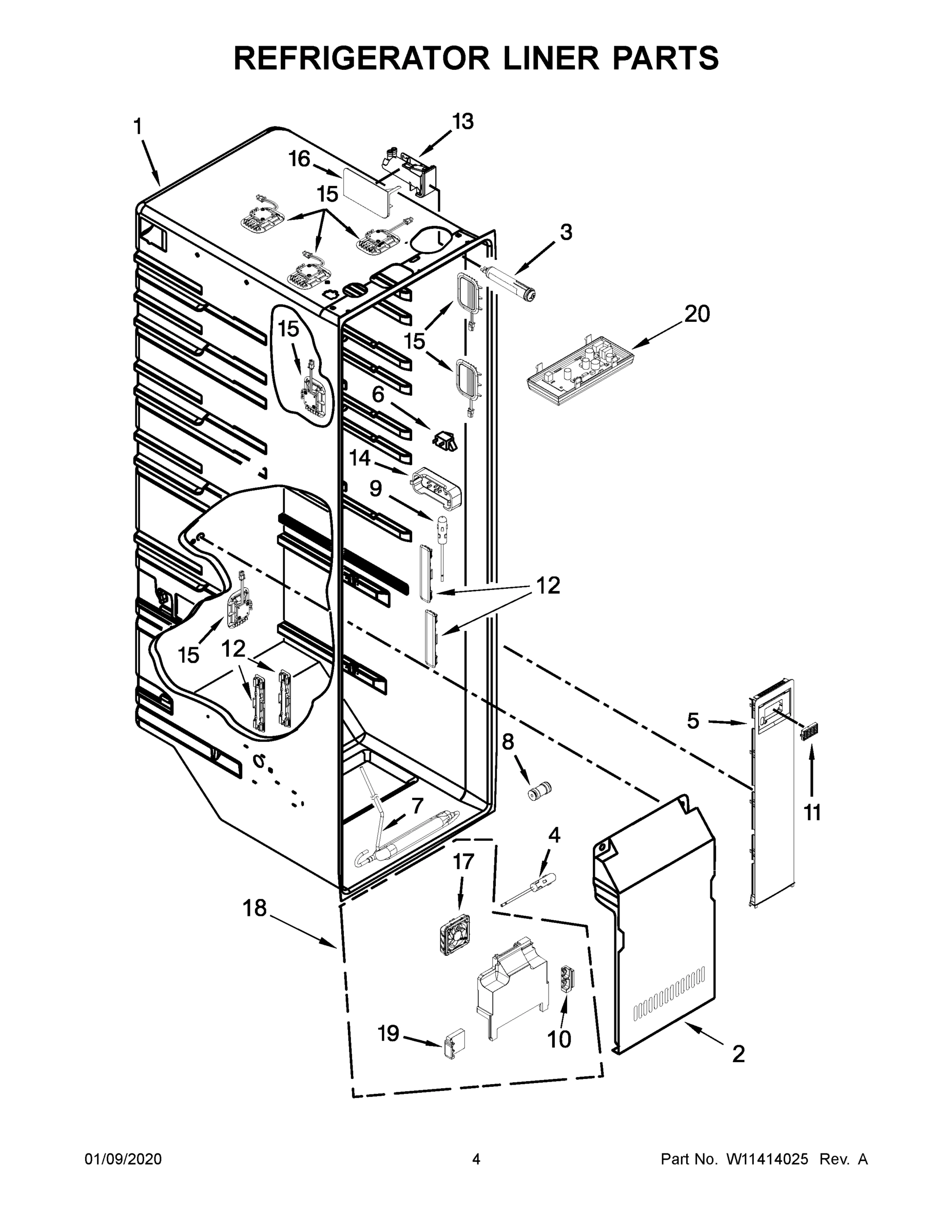03 - REFRIGERATOR LINER PARTS