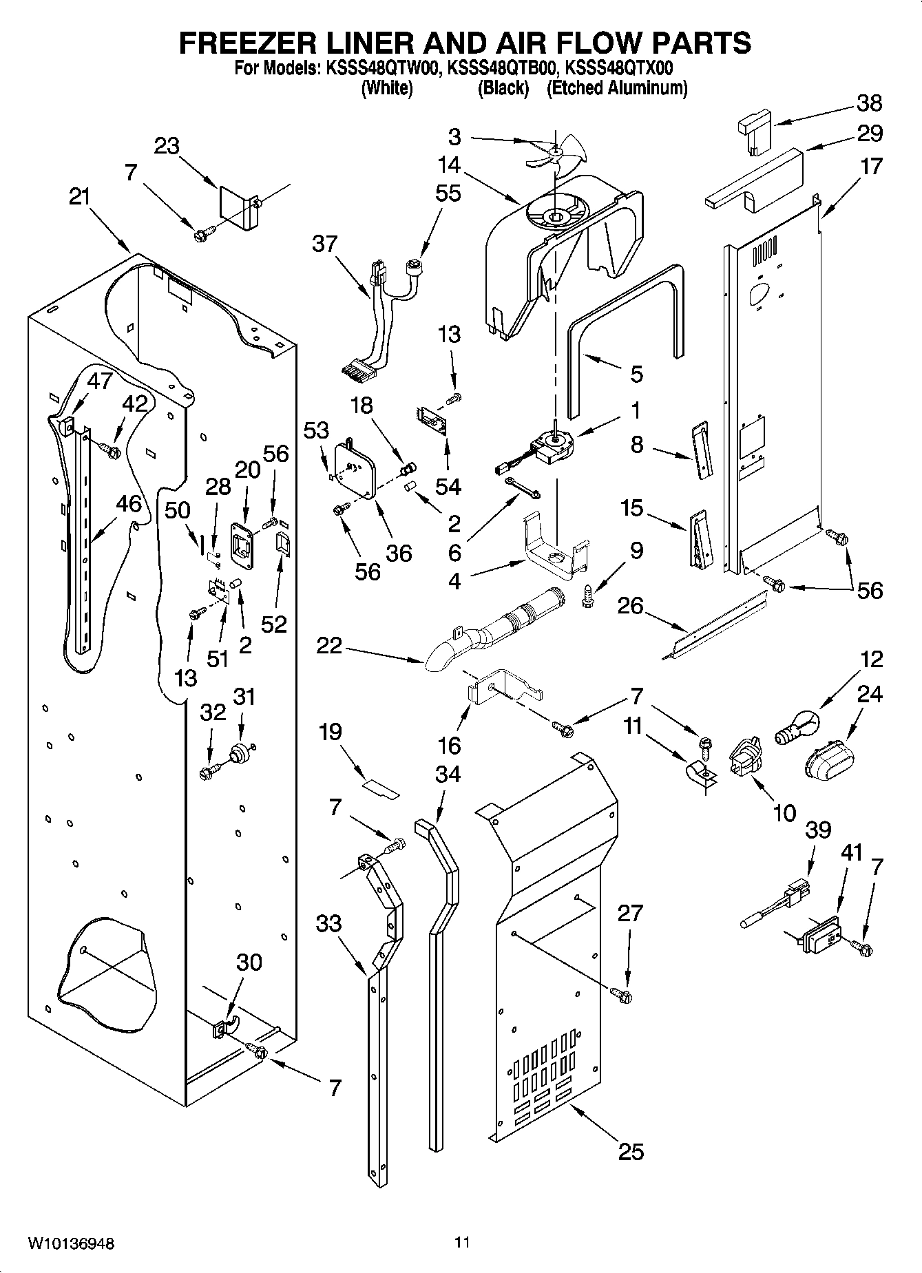 08 - FREEZER LINER AND AIR FLOW PARTS
