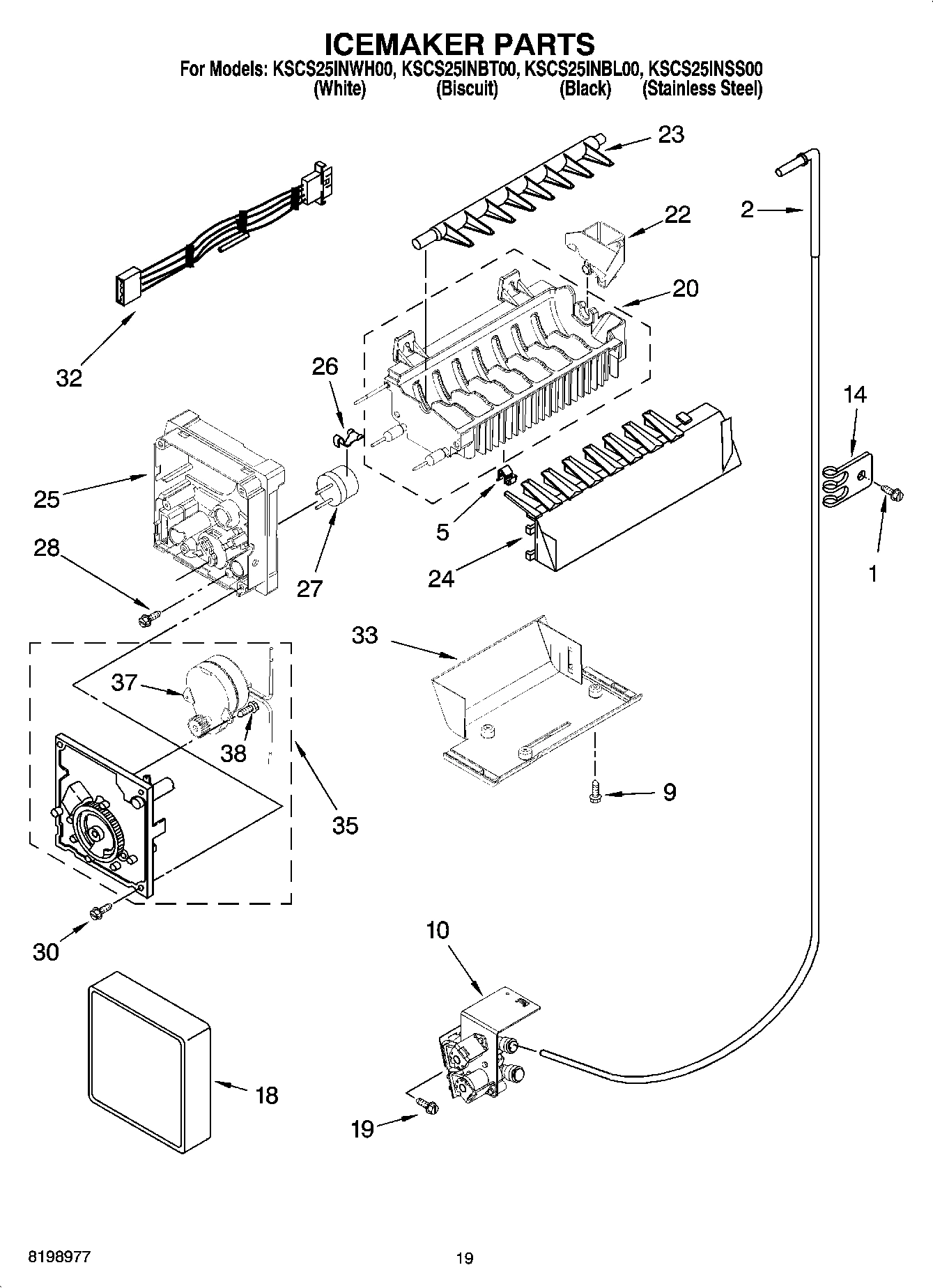 12 - ICEMAKER PARTS, OPTIONAL PARTS (NOT INCLUDED)