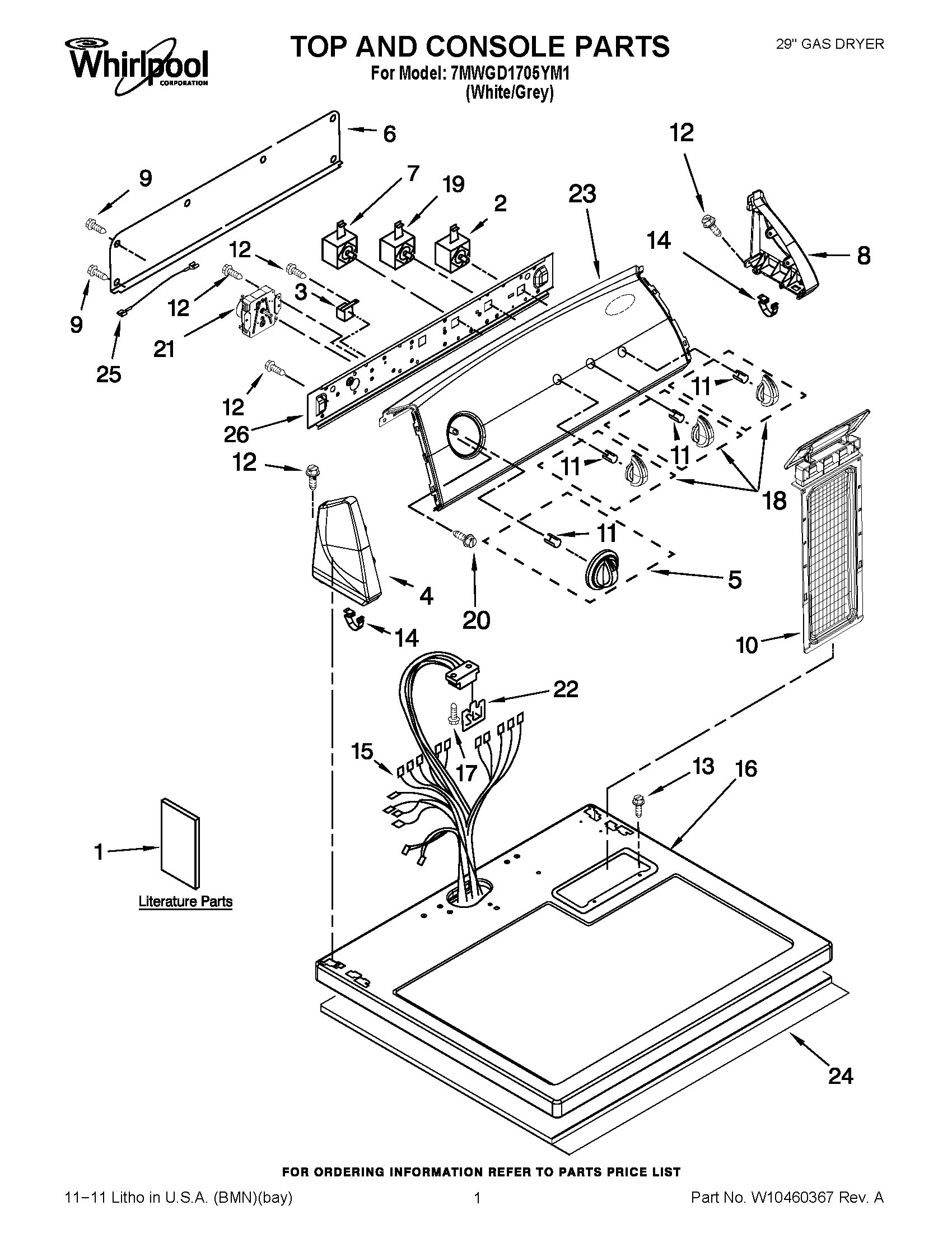 01 - TOP AND CONSOLE PARTS