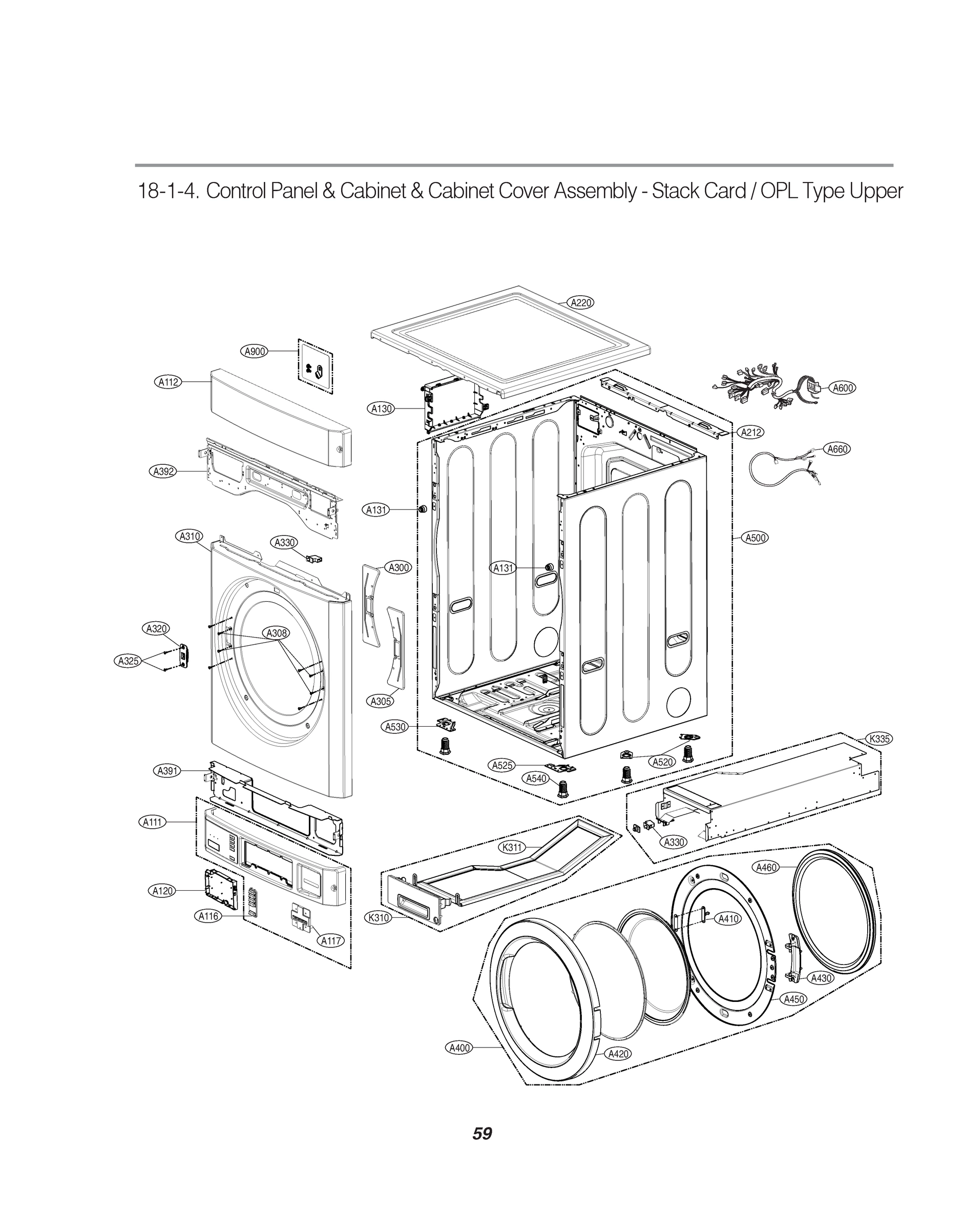 UPPER CONTROL PANEL & CABINET & CABINET COVER ASSEMBLY