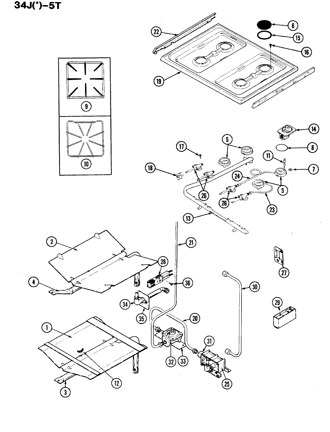 04 - TOP ASSEMBLY/GAS CONTROLS