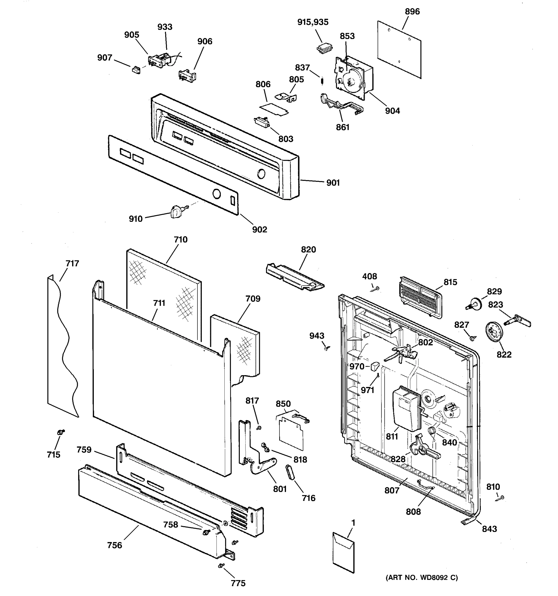 ESCUTCHEON & DOOR ASSEMBLY