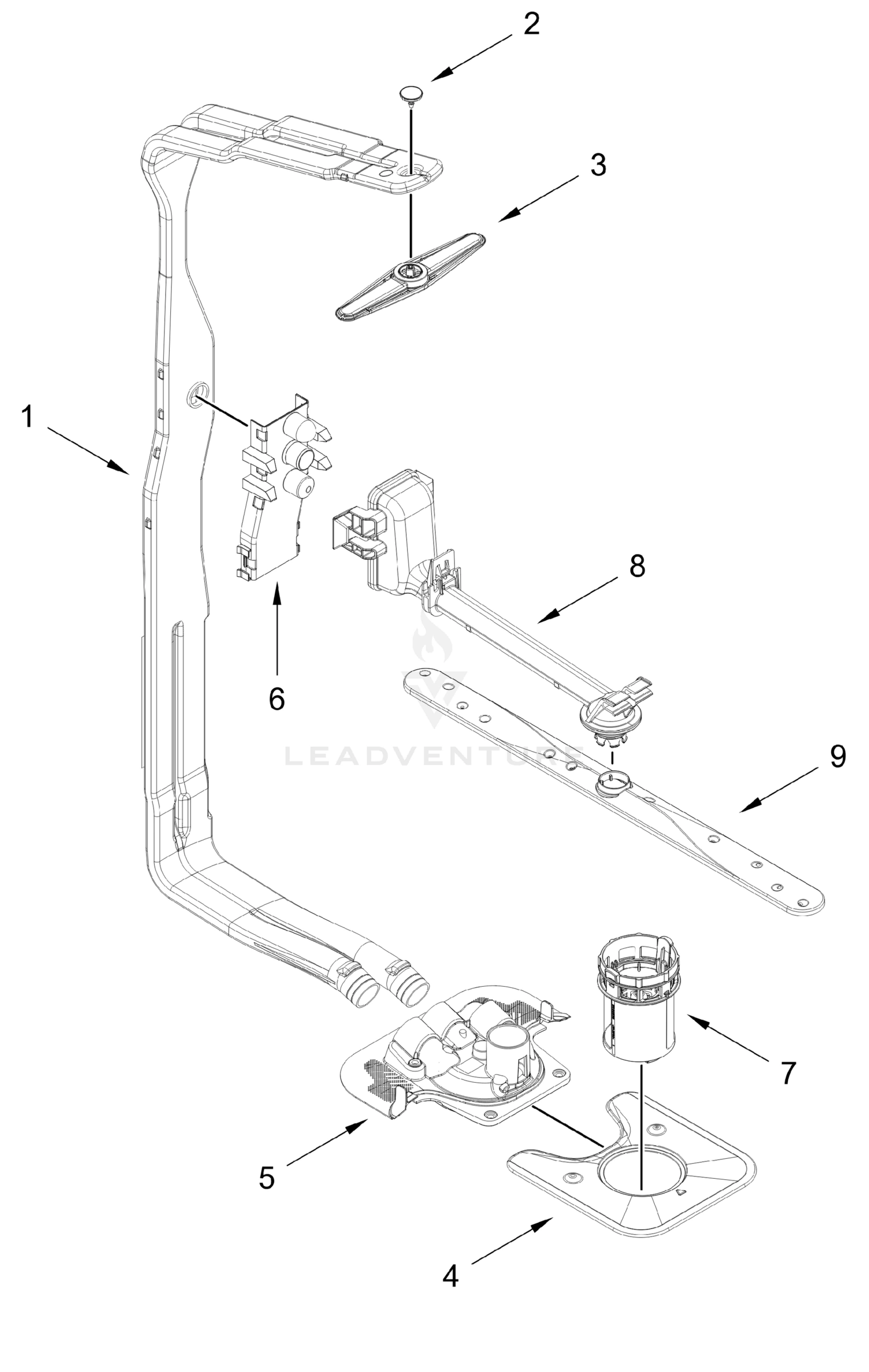 UPPER WASH AND RINSE PARTS