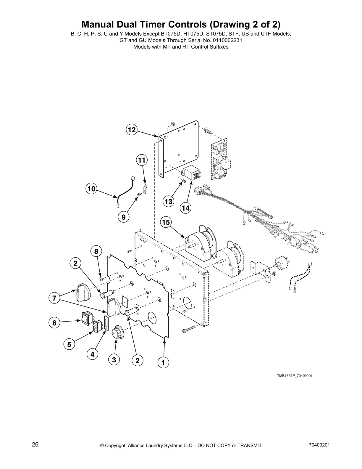 Manual Dual Timer Controls (Drawing 2 of 2)