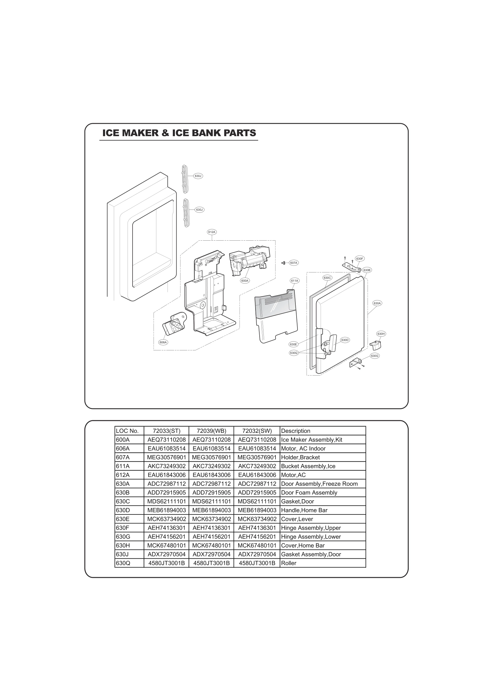 ICEMAKER & ICE BIN PARTS