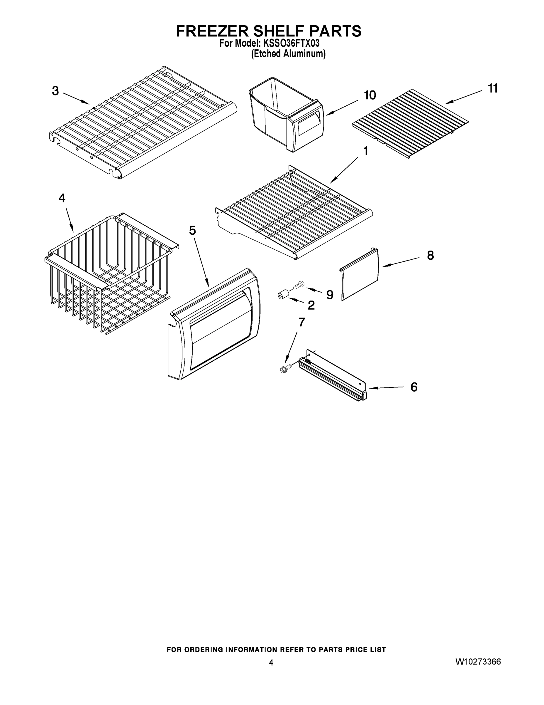 03 - FREEZER SHELF PARTS