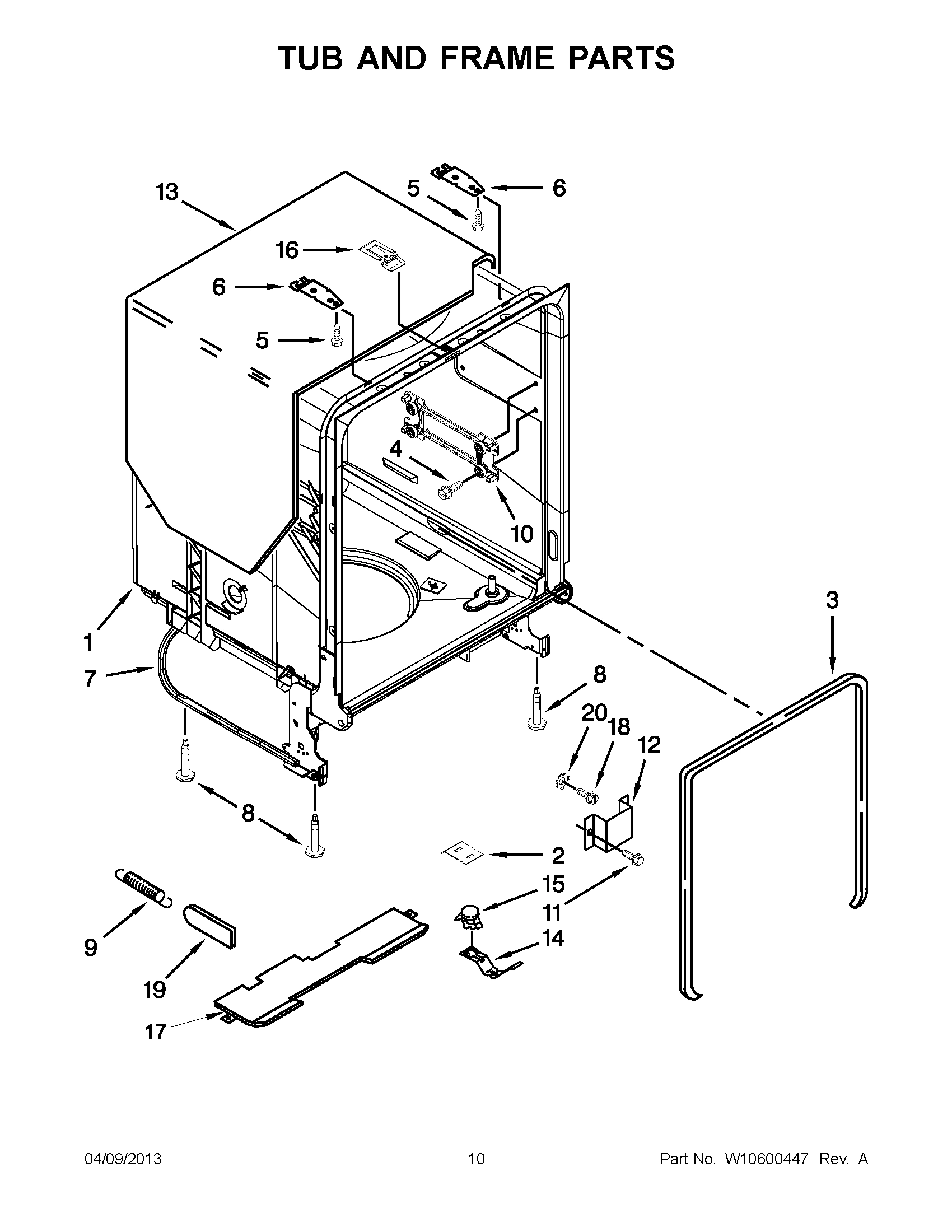 05 - TUB AND FRAME PARTS