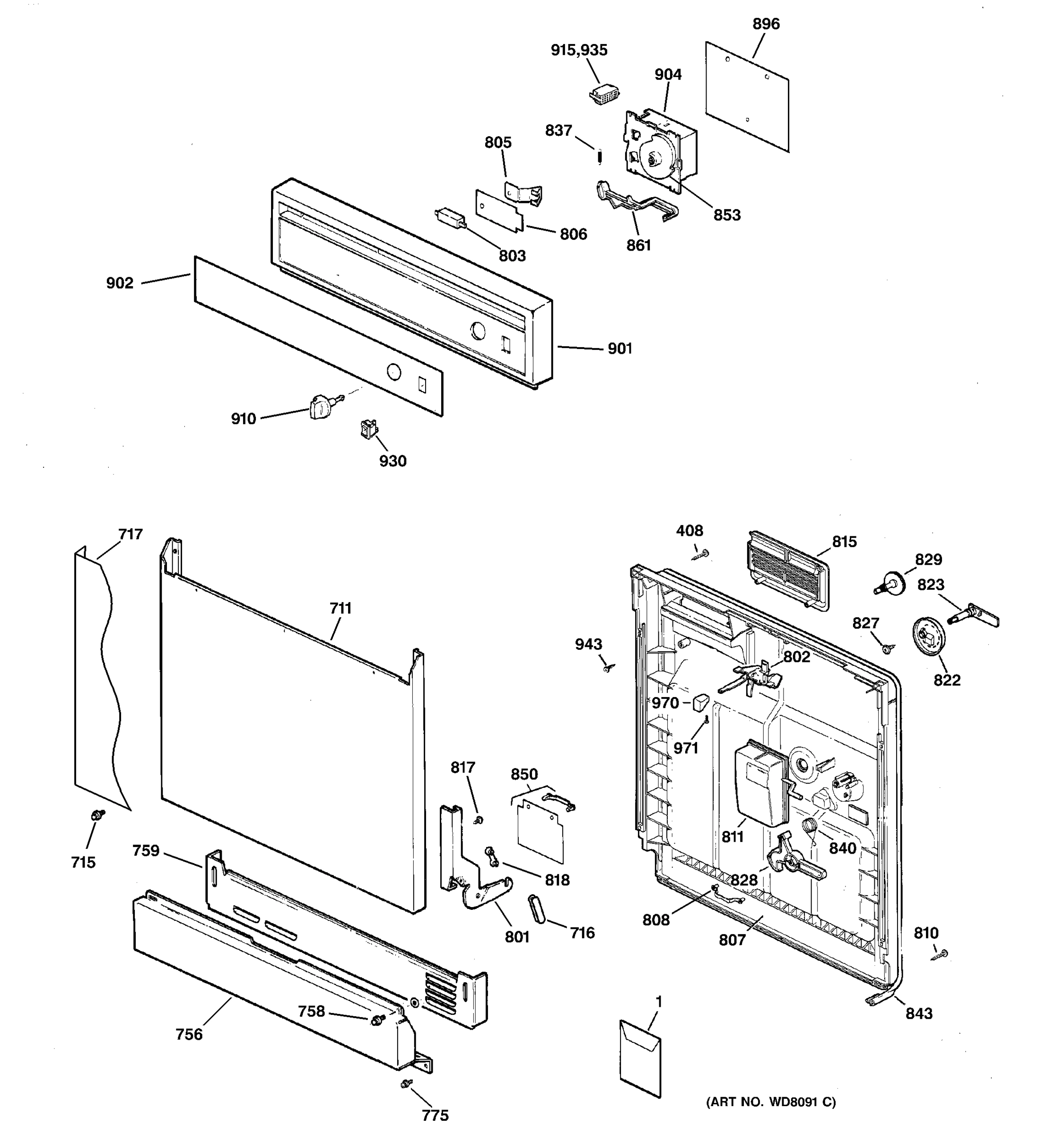 ESCUTCHEON & DOOR ASSEMBLY