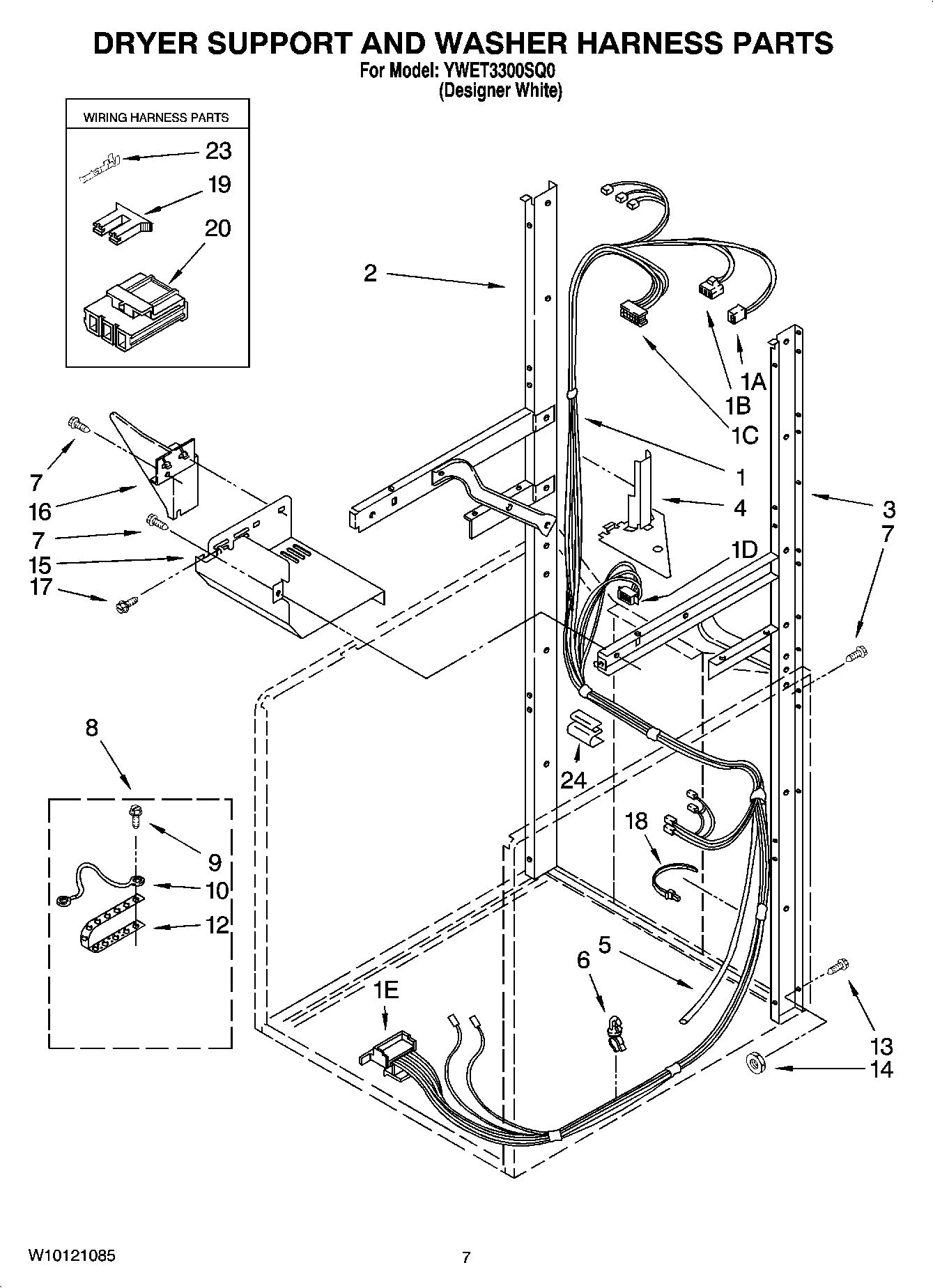 05 - DRYER SUPPORT AND WASHER HARNESS PARTS
