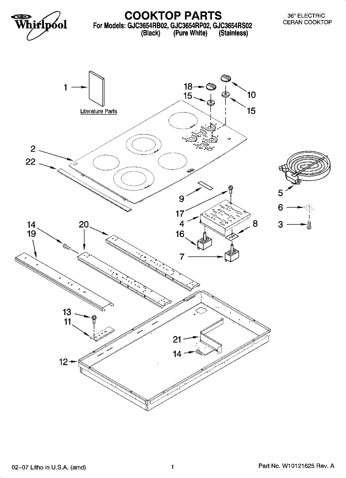 01 - COOKTOP PARTS, OPTIONAL PARTS