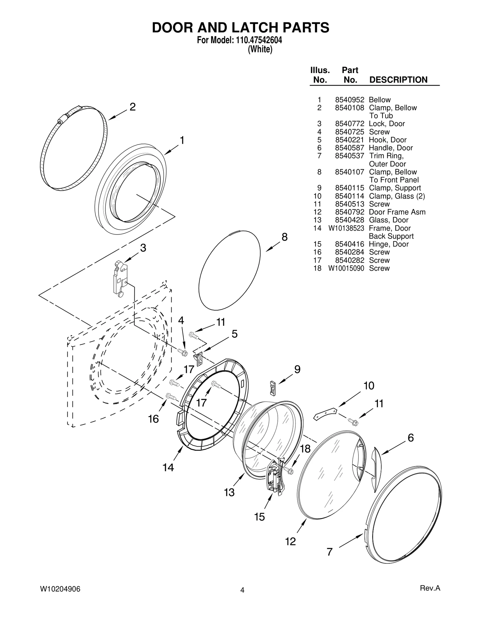 DOOR AND LATCH PARTS