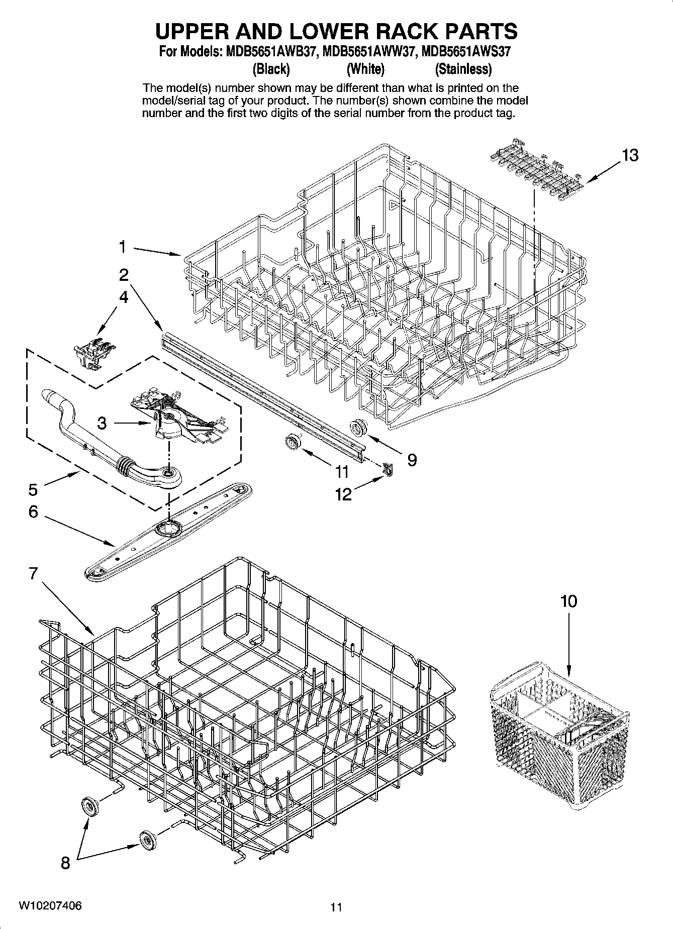 09 - UPPER AND LOWER RACK PARTS