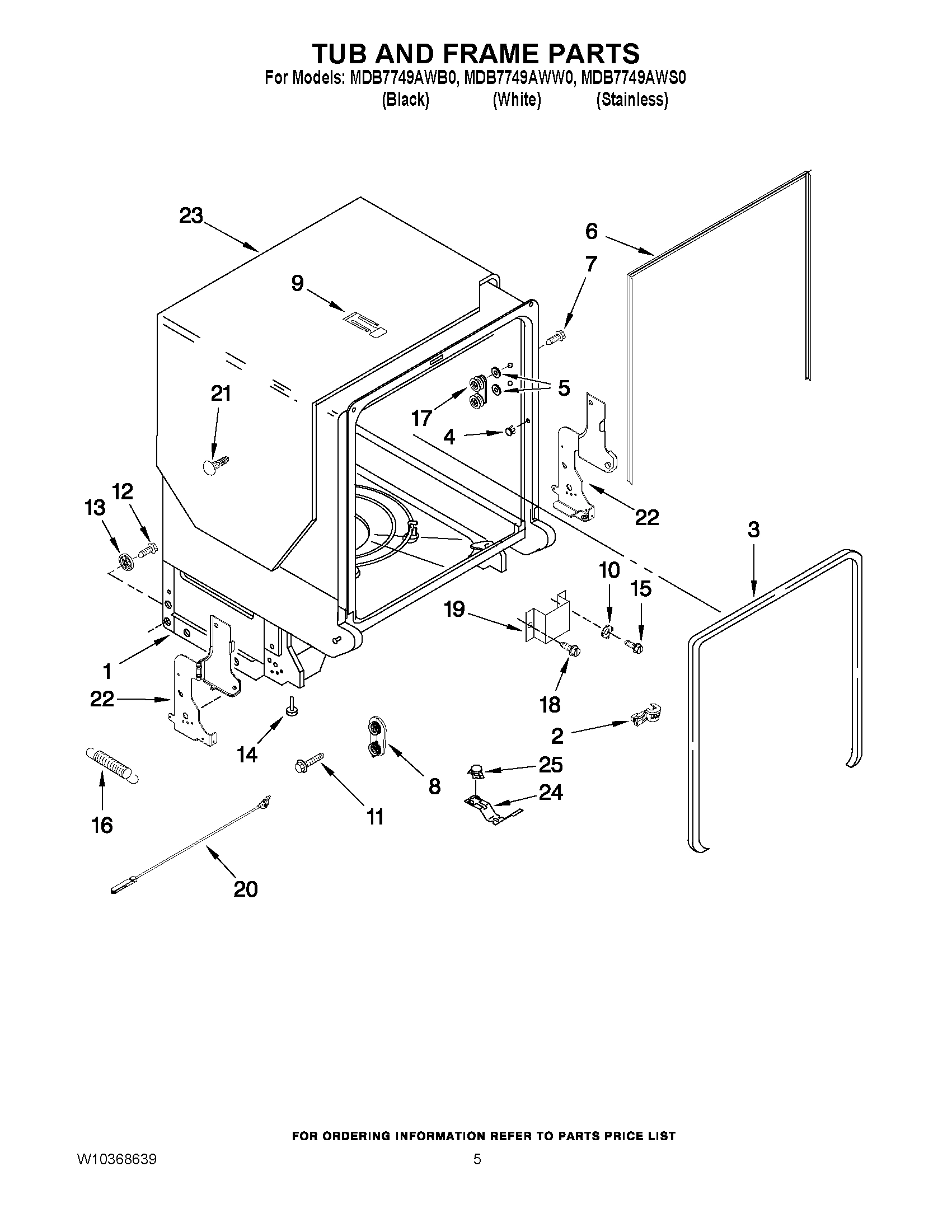 05 - TUB AND FRAME PARTS