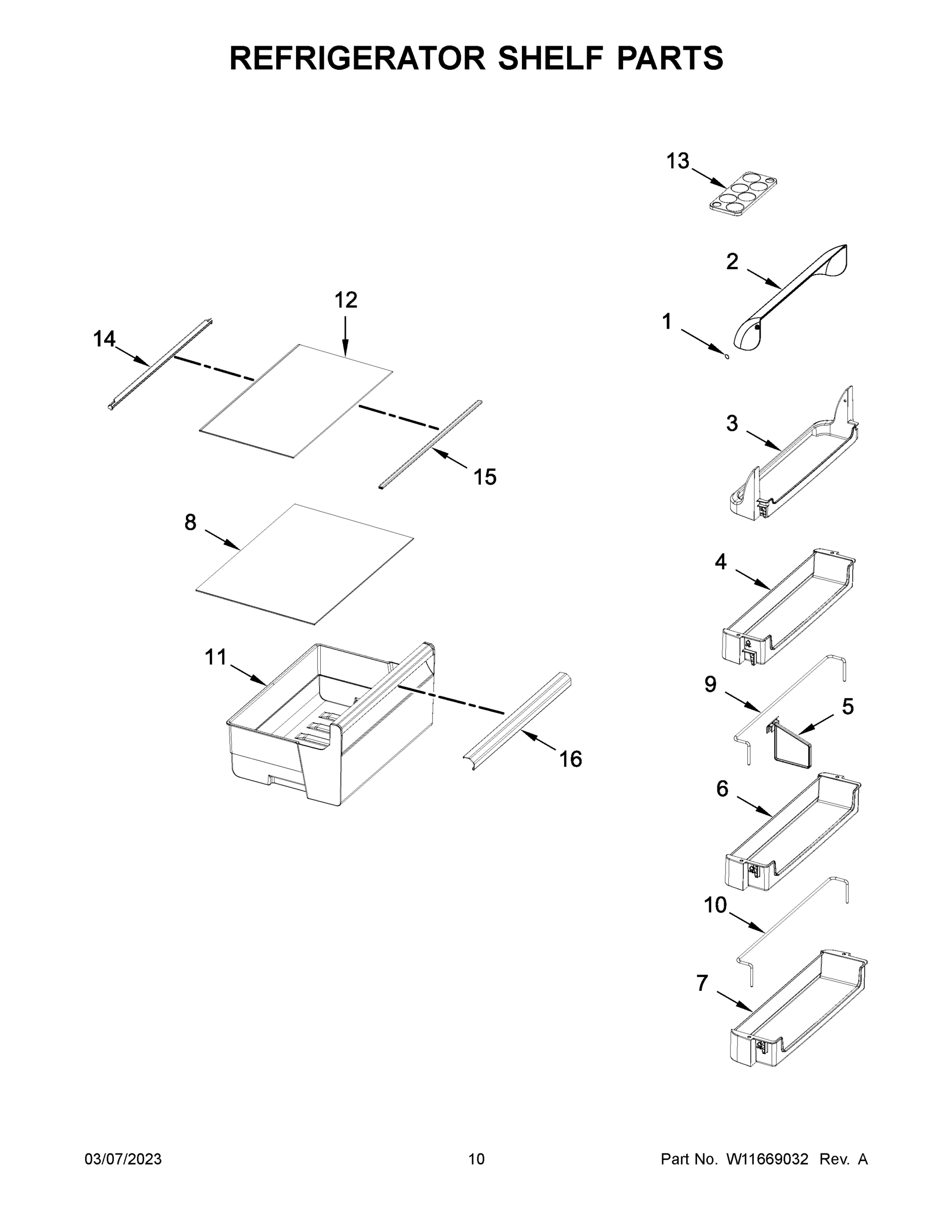 06 - REFRIGERATOR SHELF PARTS