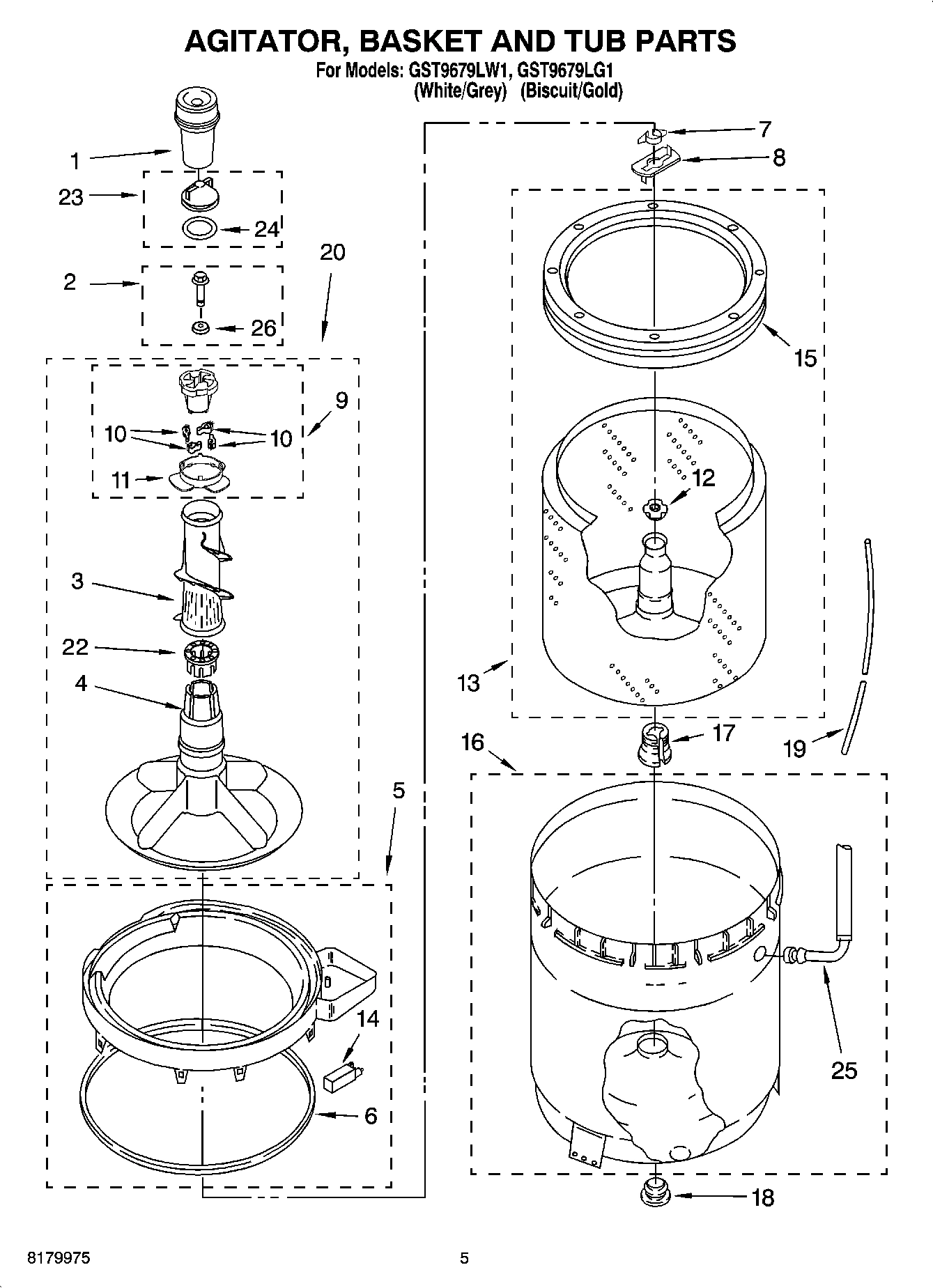 03 - AGITATOR, BASKET AND TUB PARTS