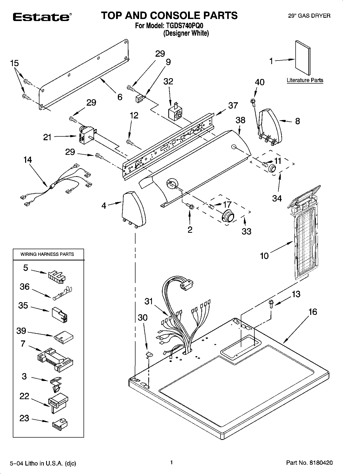 01 - TOP AND CONSOLE PARTS