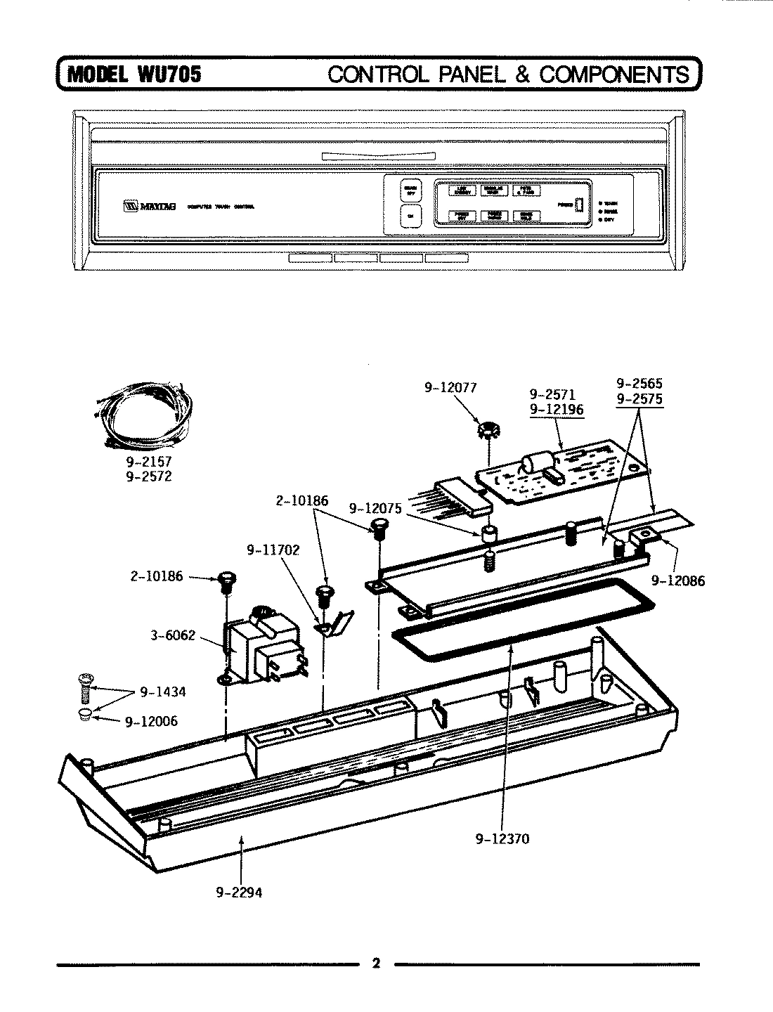 02 - CONTROL PANEL & COMPONENTS (WU705)