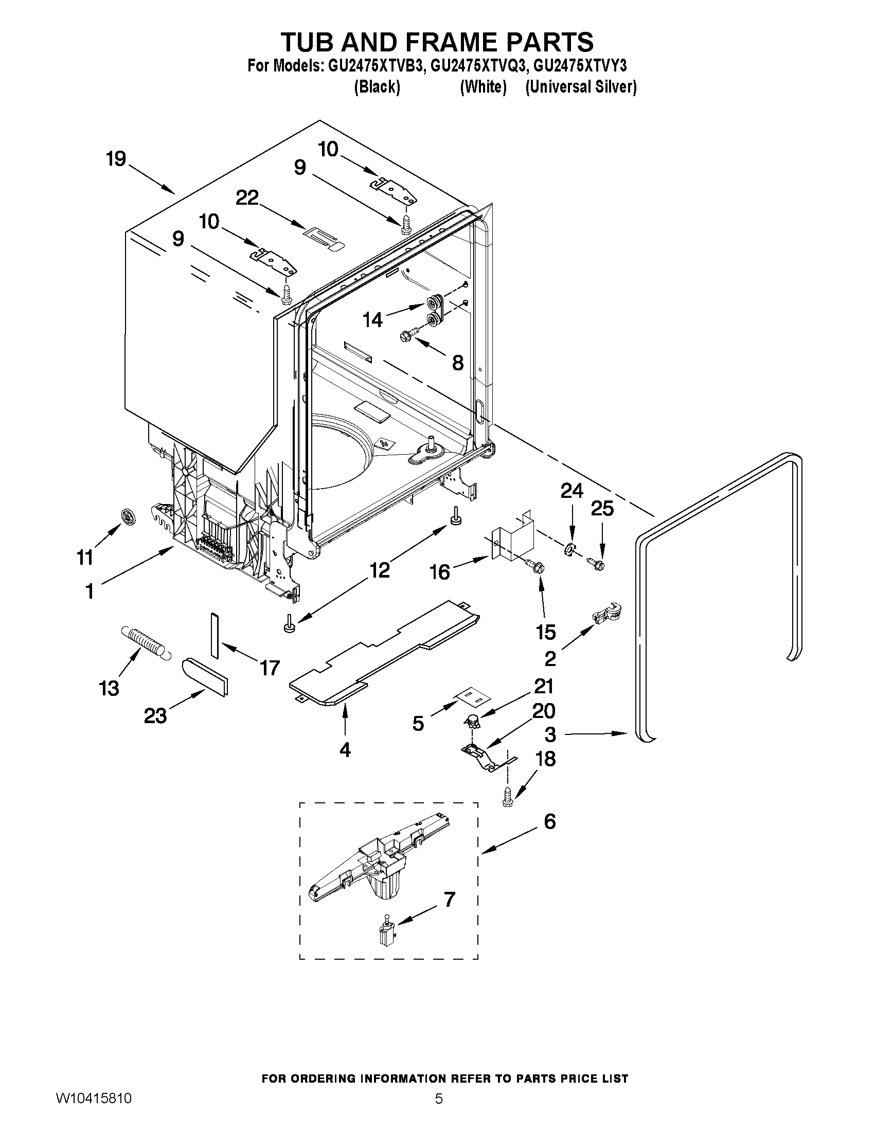 05 - TUB AND FRAME PARTS