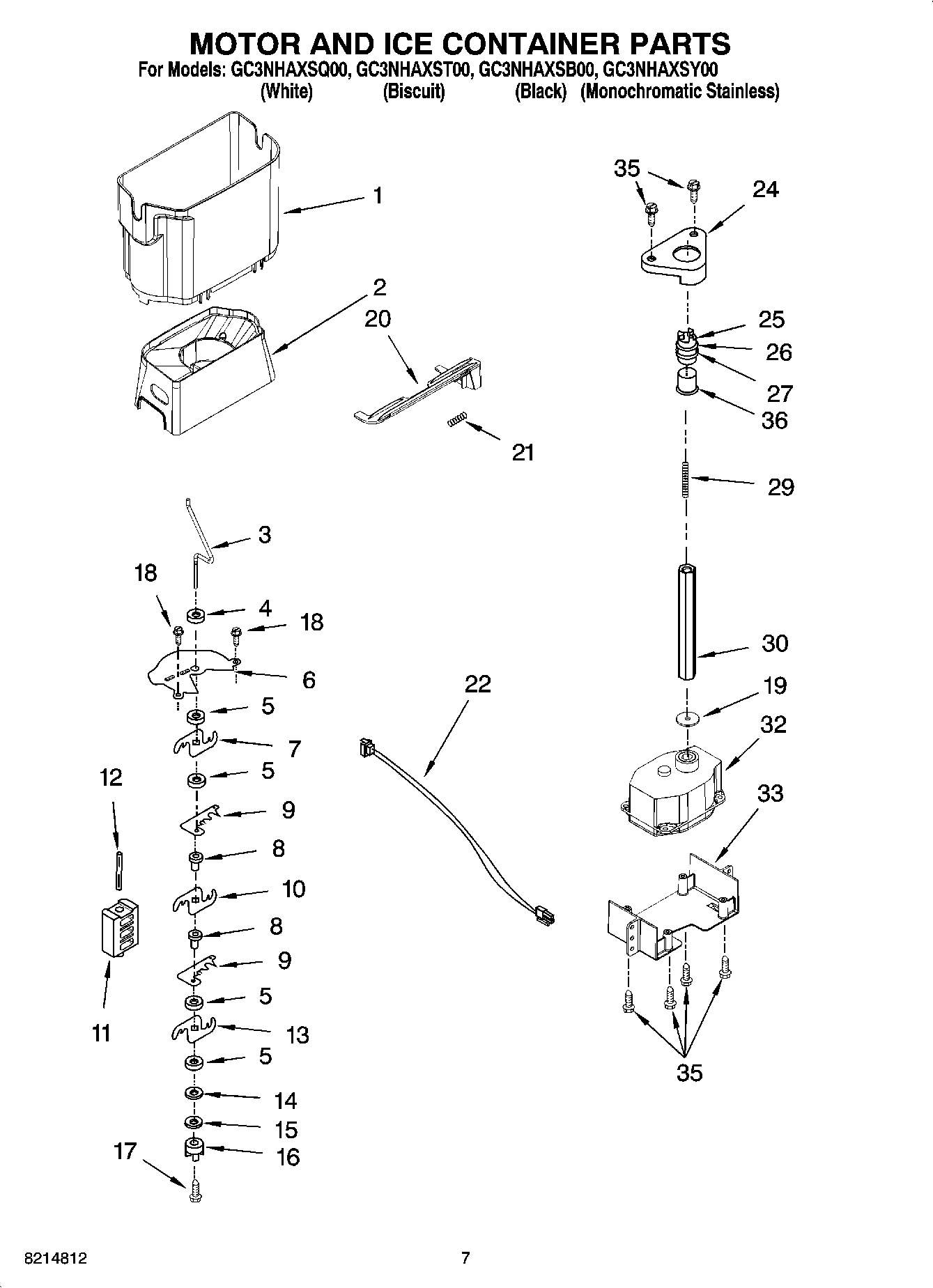 05 - MOTOR AND ICE CONTAINER PARTS