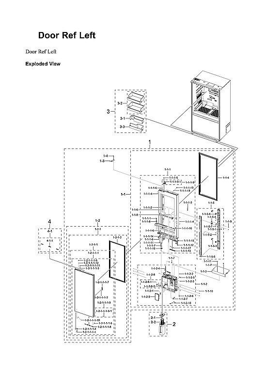 Left Refrigerator Door Parts