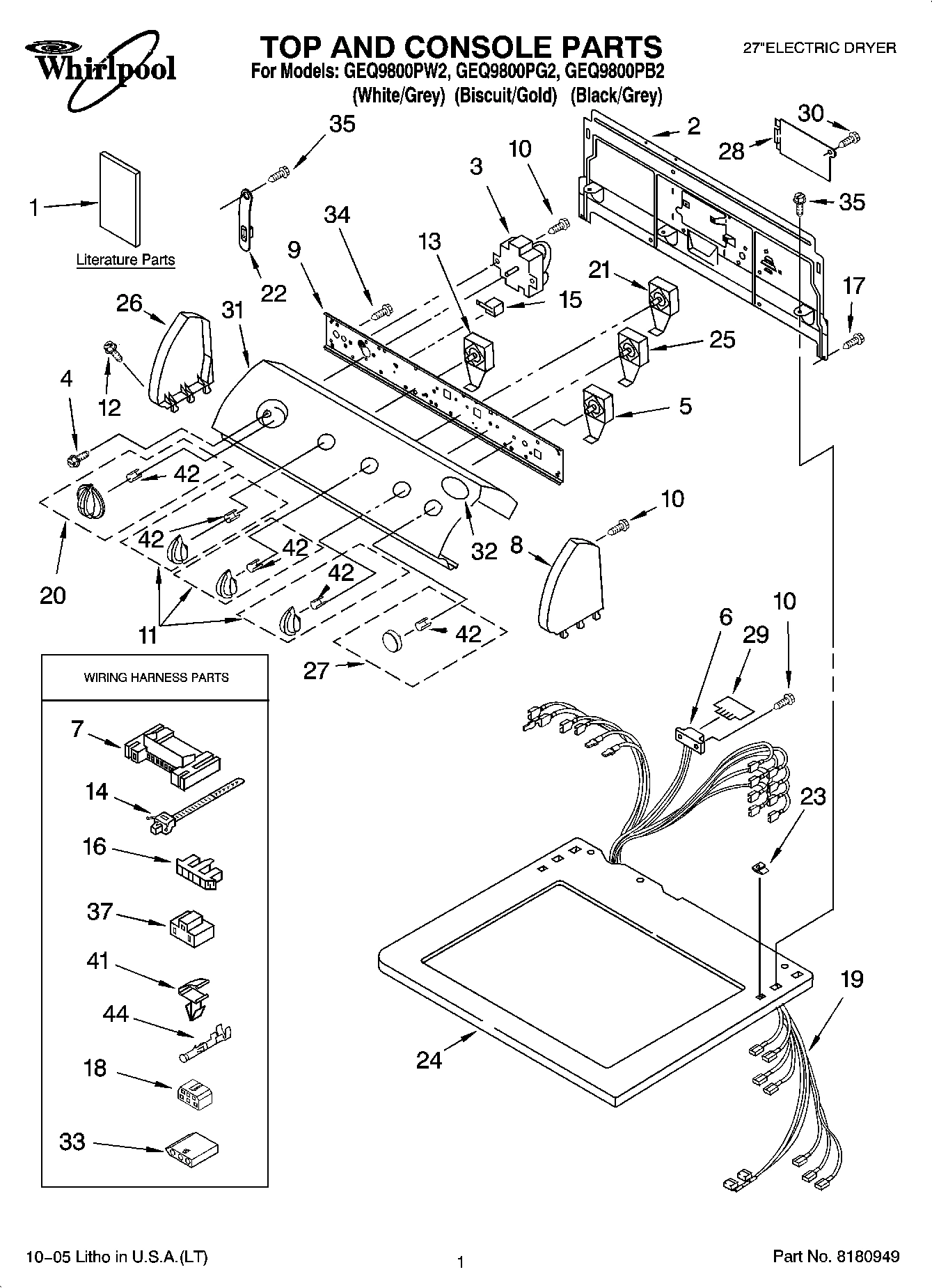 01 - TOP AND CONSOLE PARTS