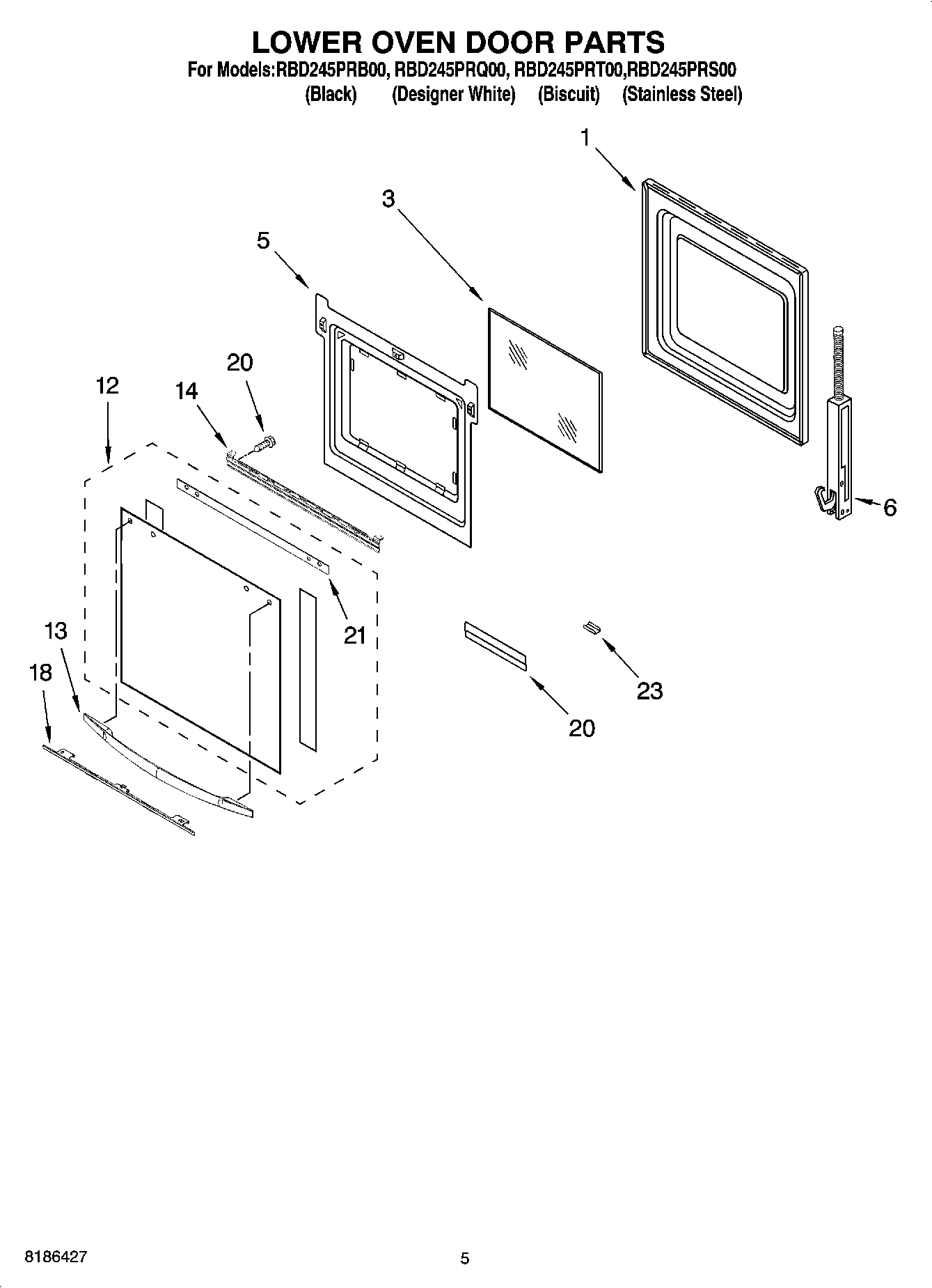 03 - LOWER OVEN DOOR PARTS