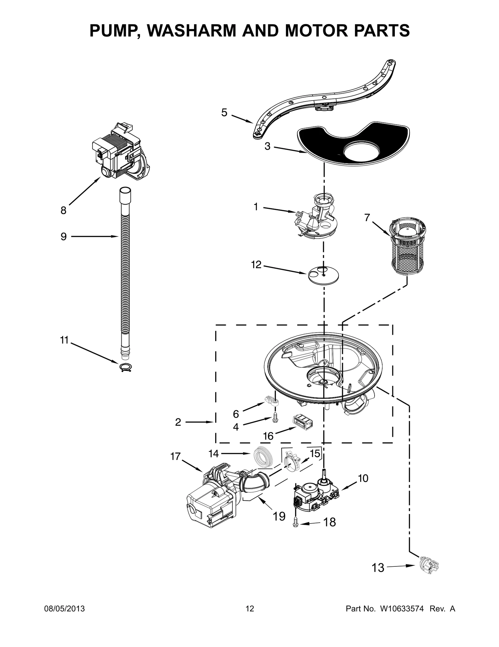 PUMP, WASHARM AND MOTOR PARTS