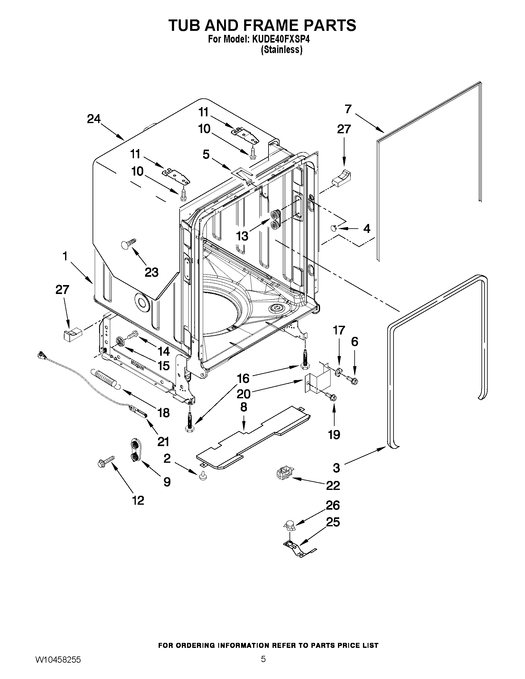05 - TUB AND FRAME PARTS