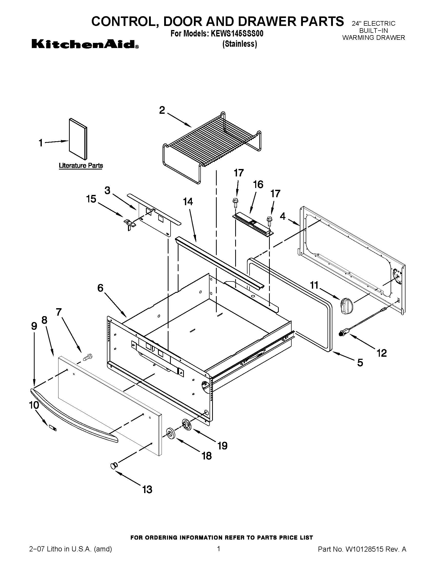 01 - CONTROL, DOOR AND DRAWER PARTS