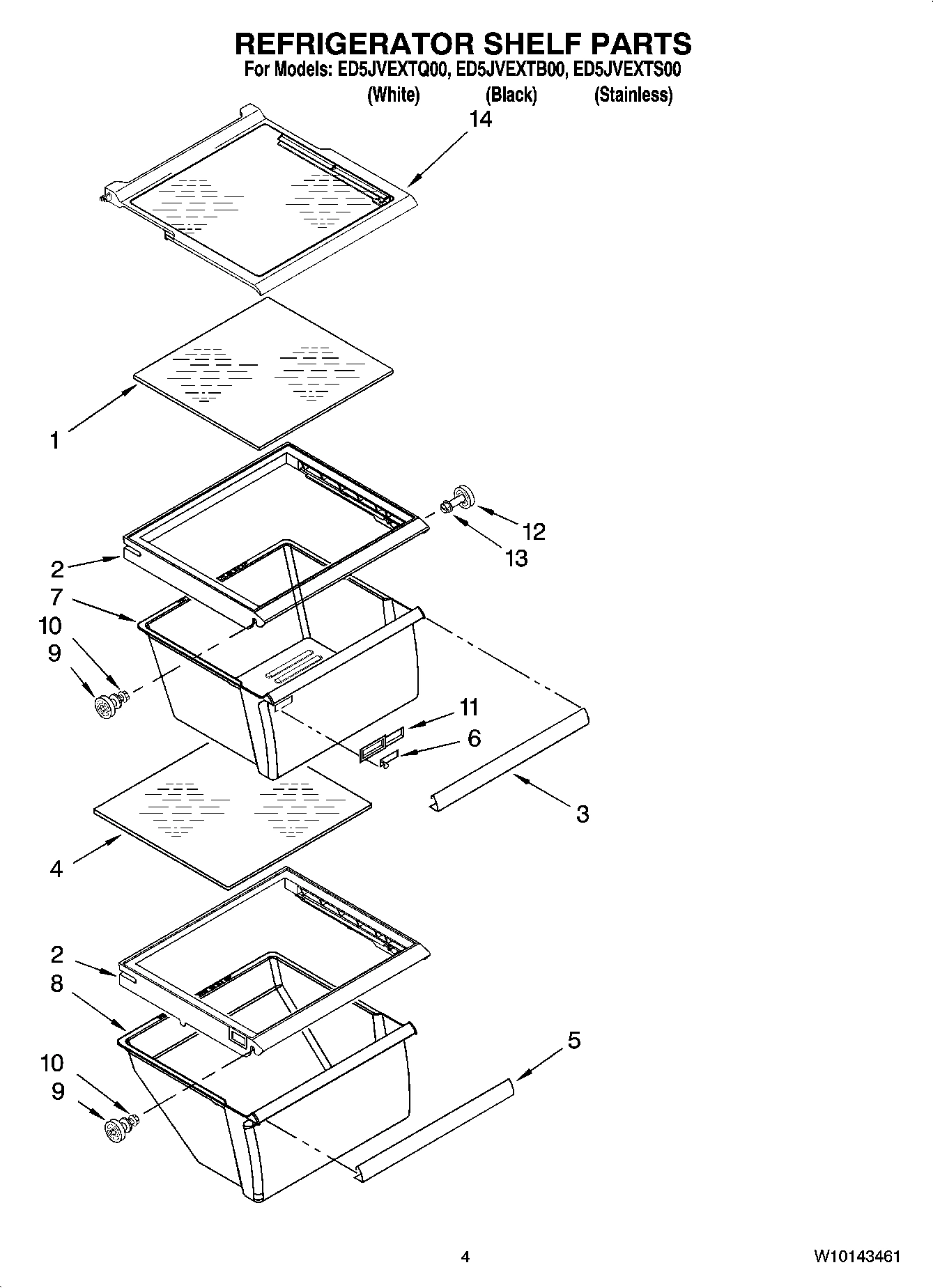 03 - REFRIGERATOR SHELF PARTS