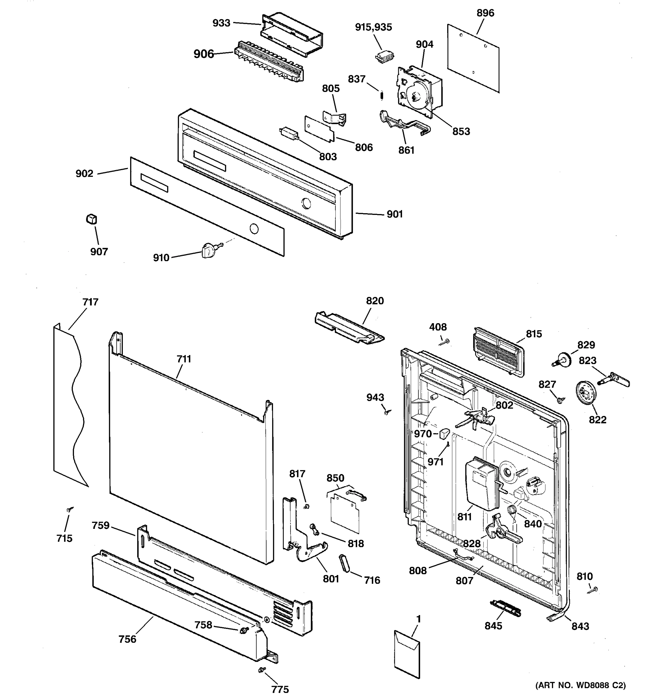 ESCUTHCEON & DOOR ASSEMBLY