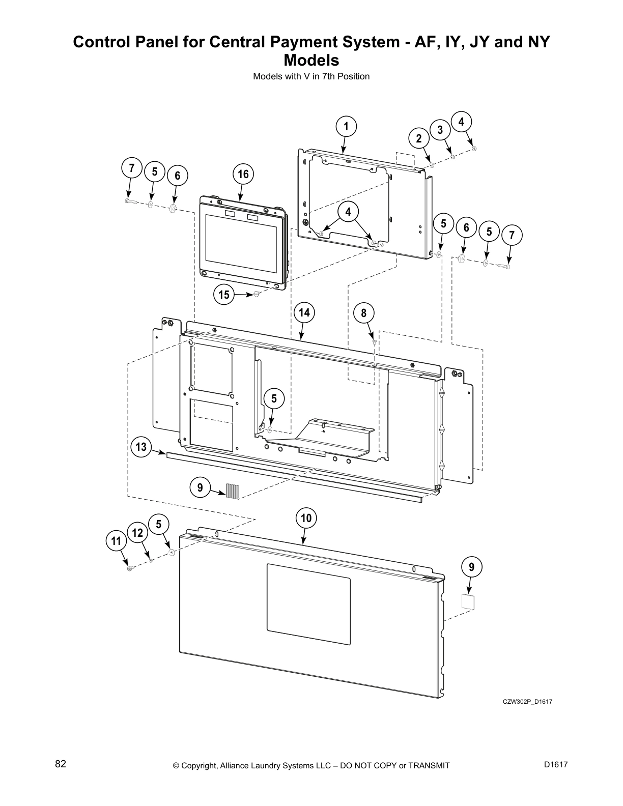 Control Panel for Central Payment System - AF, IY, JY and NY
Models